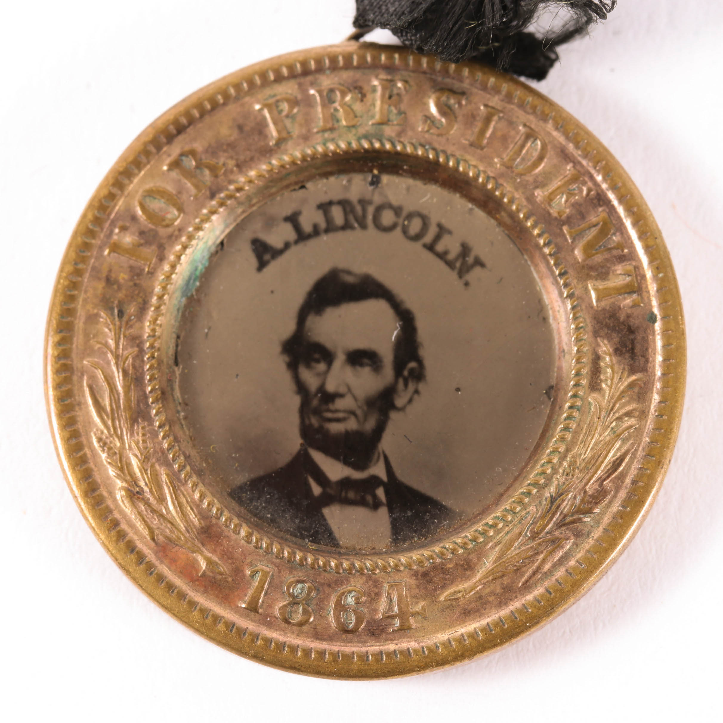 Abraham Lincoln and Andrew Johnson Double-Sided Ferrotype Campaign Medal