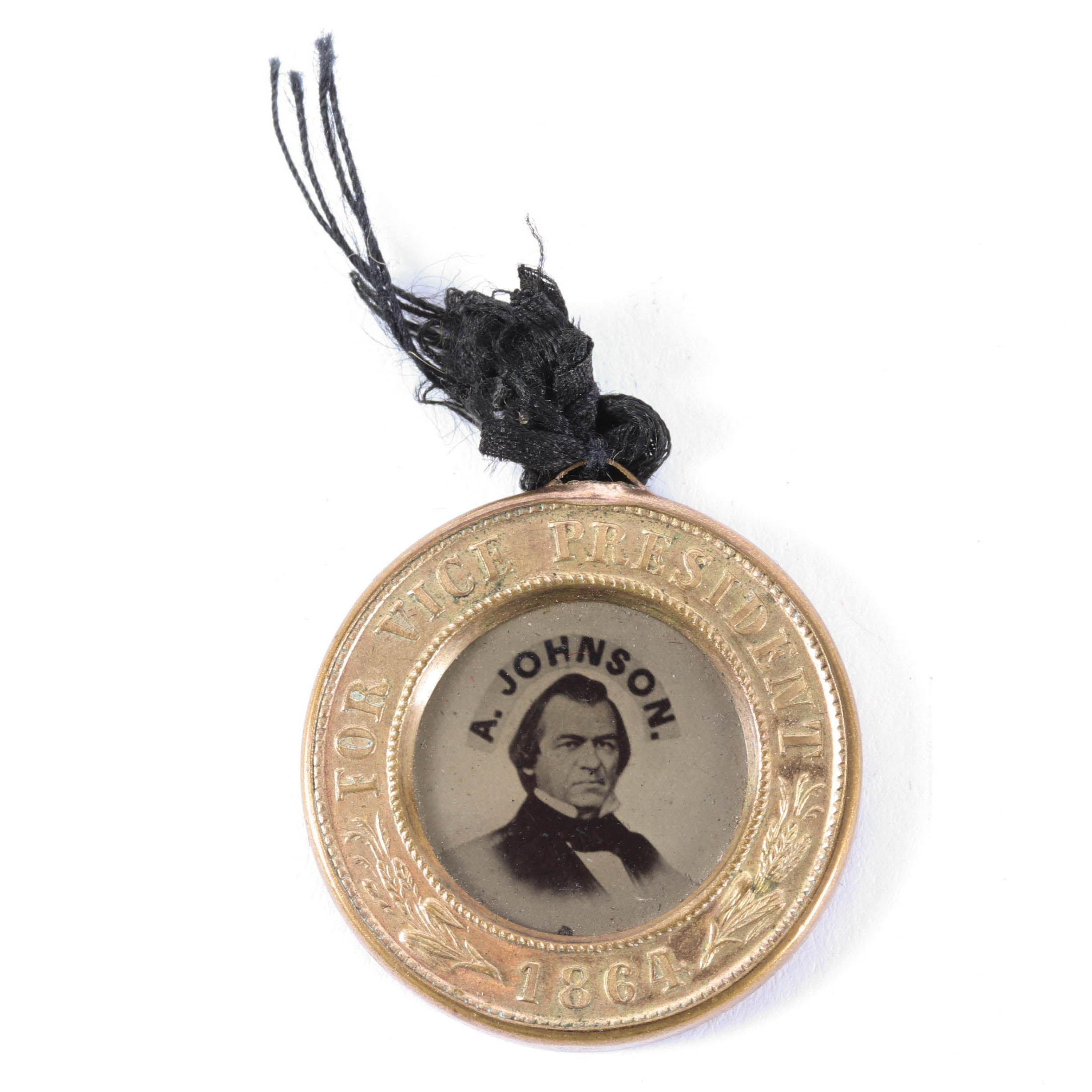 Abraham Lincoln and Andrew Johnson Double-Sided Ferrotype Campaign Medal