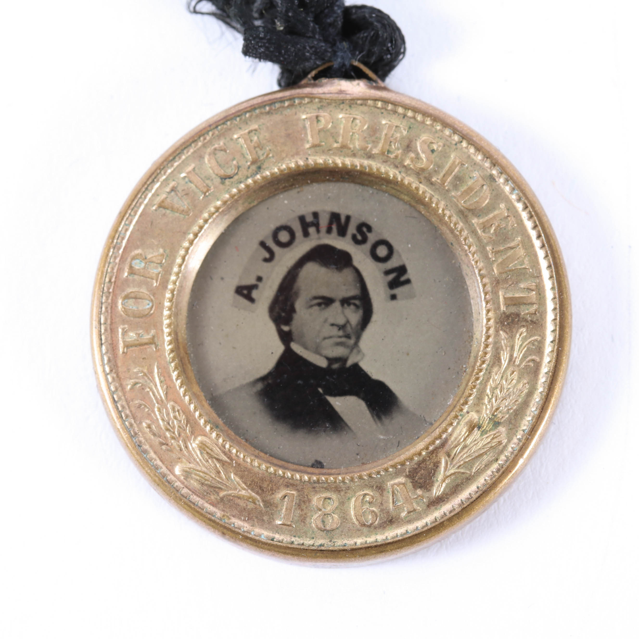 Abraham Lincoln and Andrew Johnson Double-Sided Ferrotype Campaign Medal