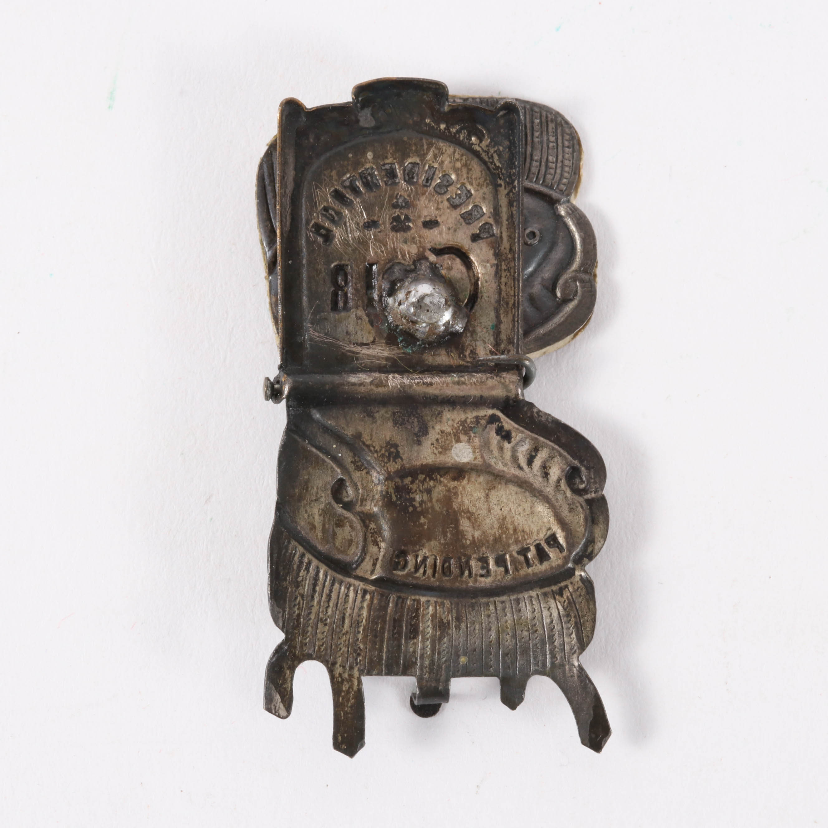 Grover Cleveland "Presidential Chair" and Pop-Up Shield Mechanical Stickpins