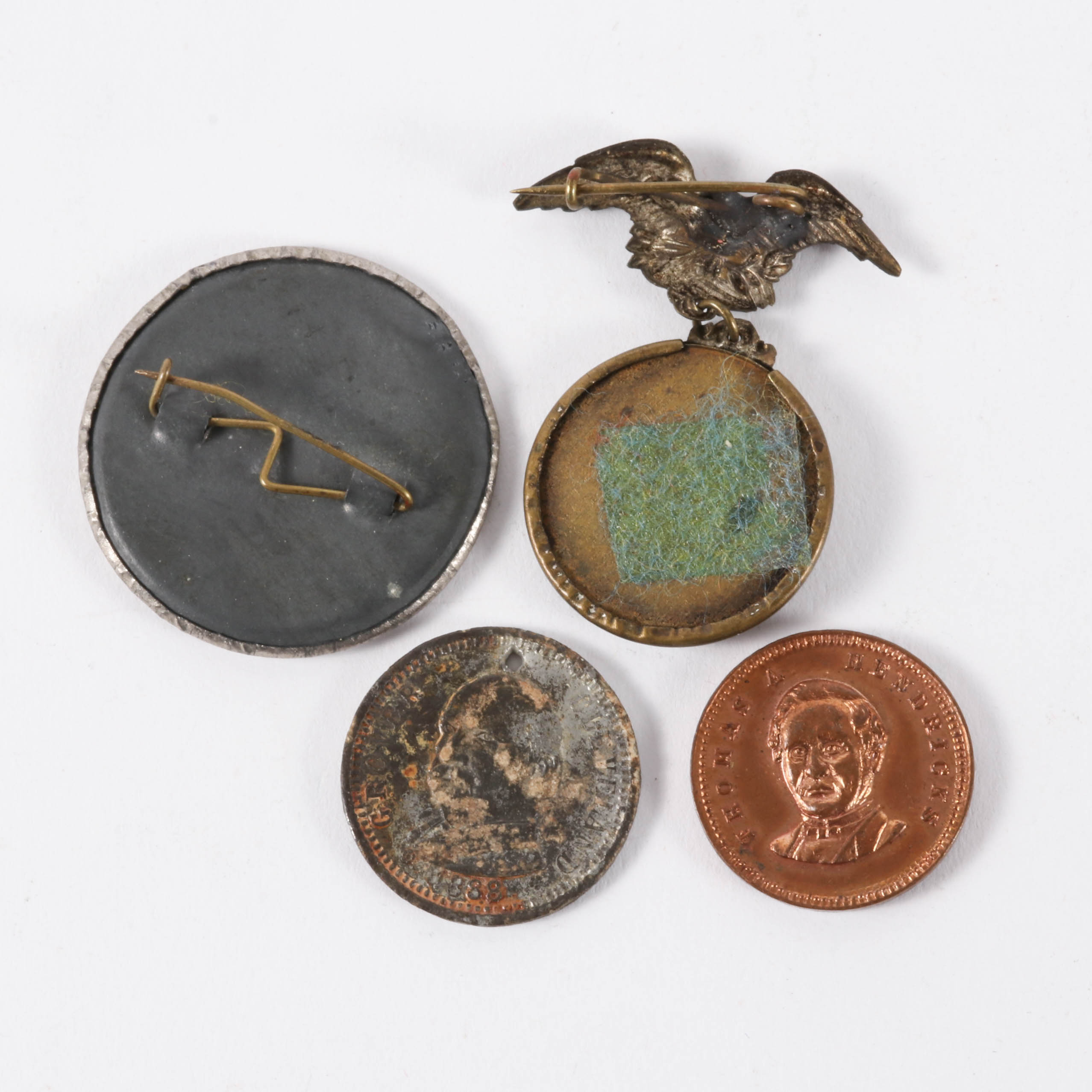 Samuel J. Tilden Copper Token, Grover Cleveland Portrait Button and More