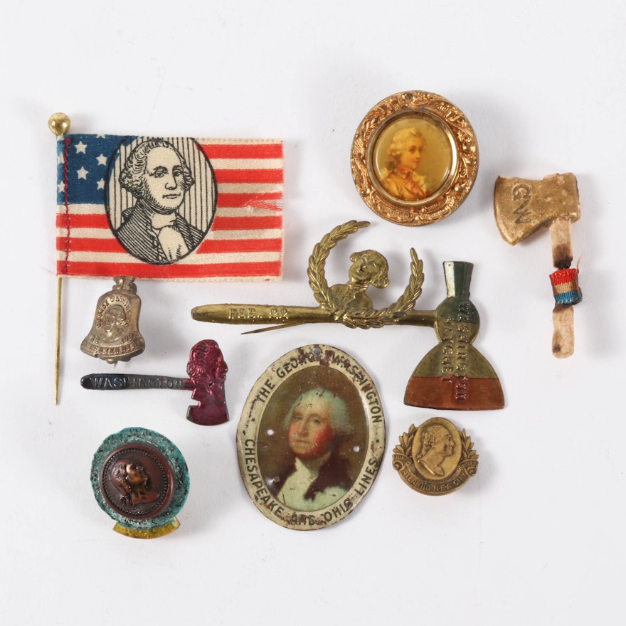 George Washington Commemorative Pins and Buttons