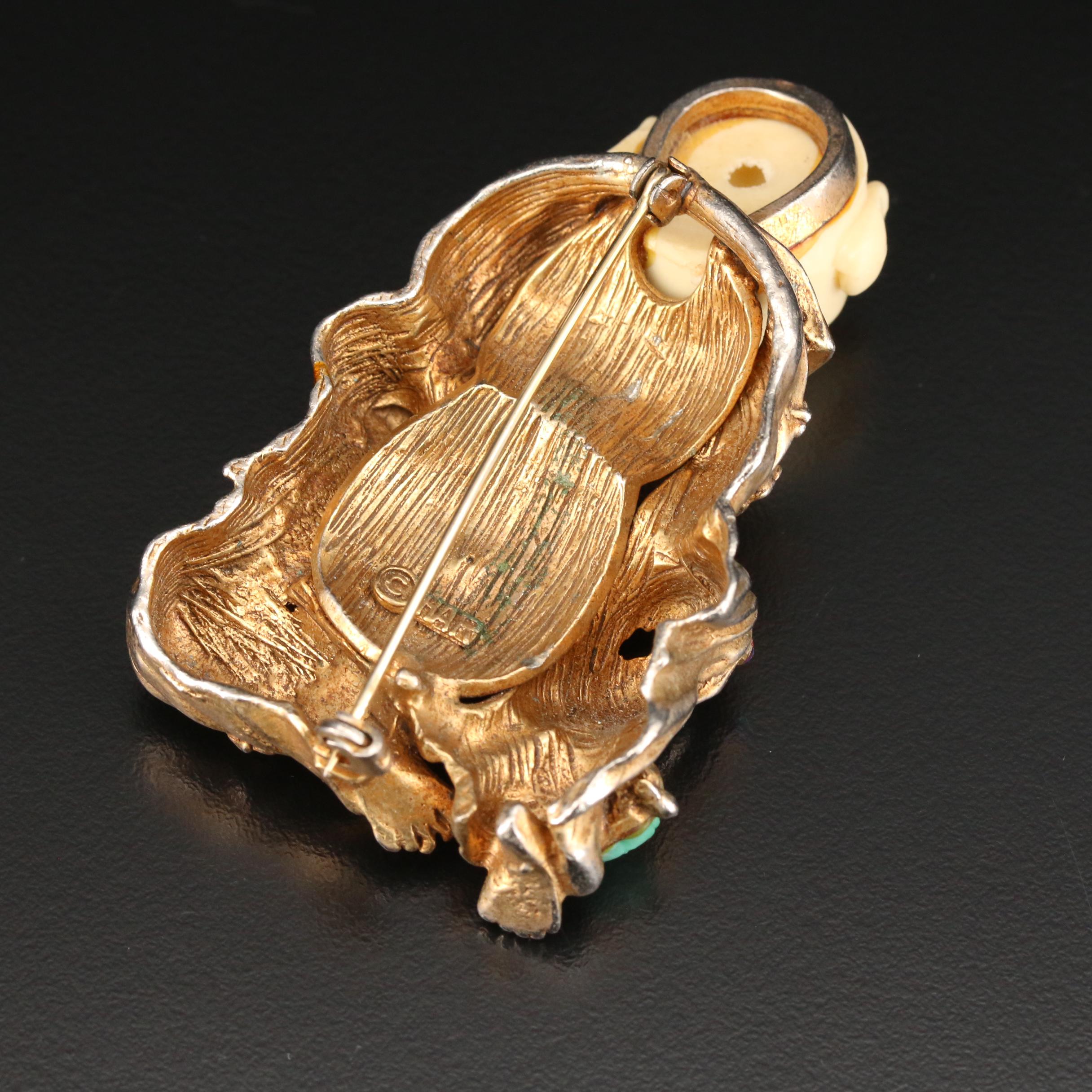 Vintage Hargo Creations "Chinaman" Brooch