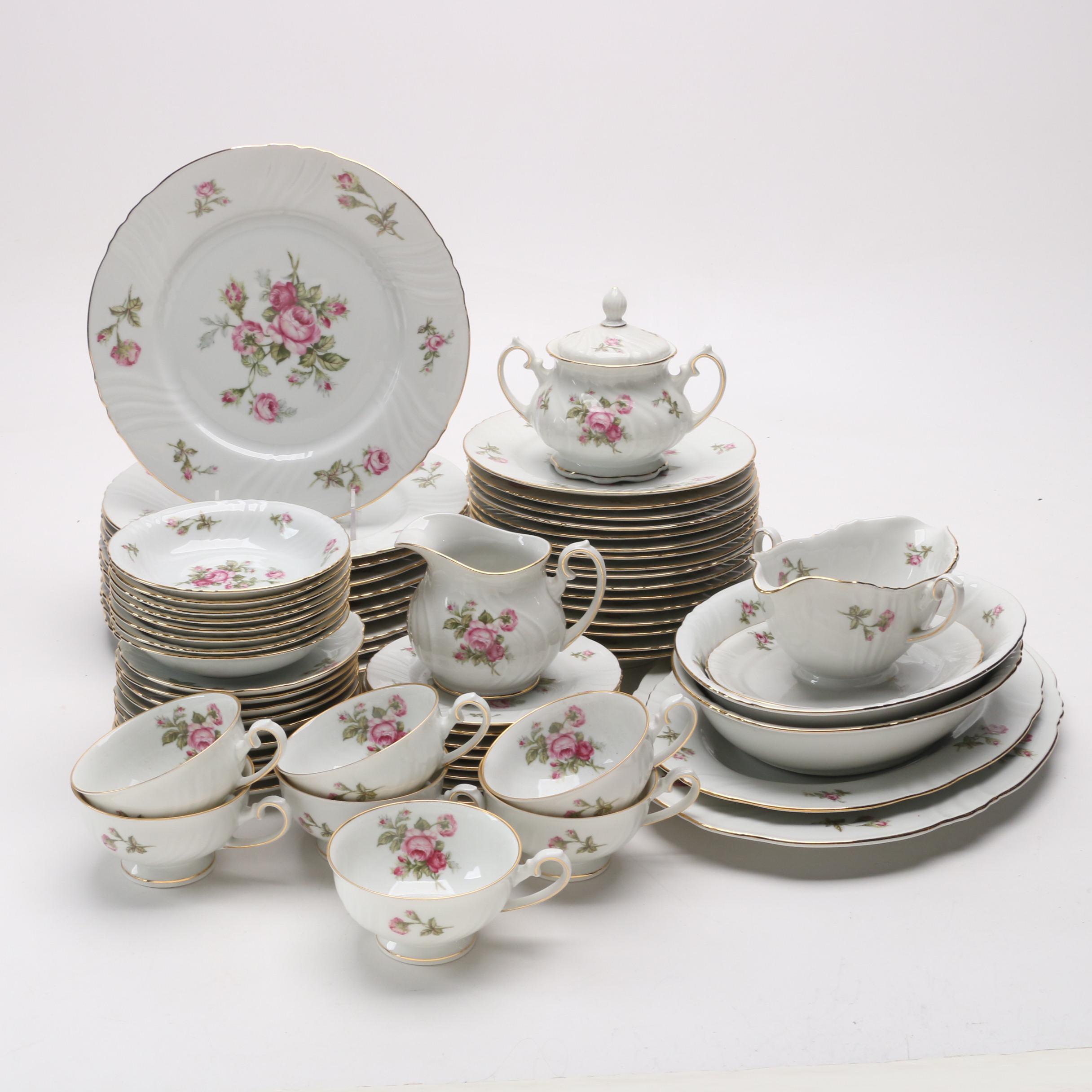 Johann Haviland "Rose of Picardy" Porcelain Dinnerware and Serveware