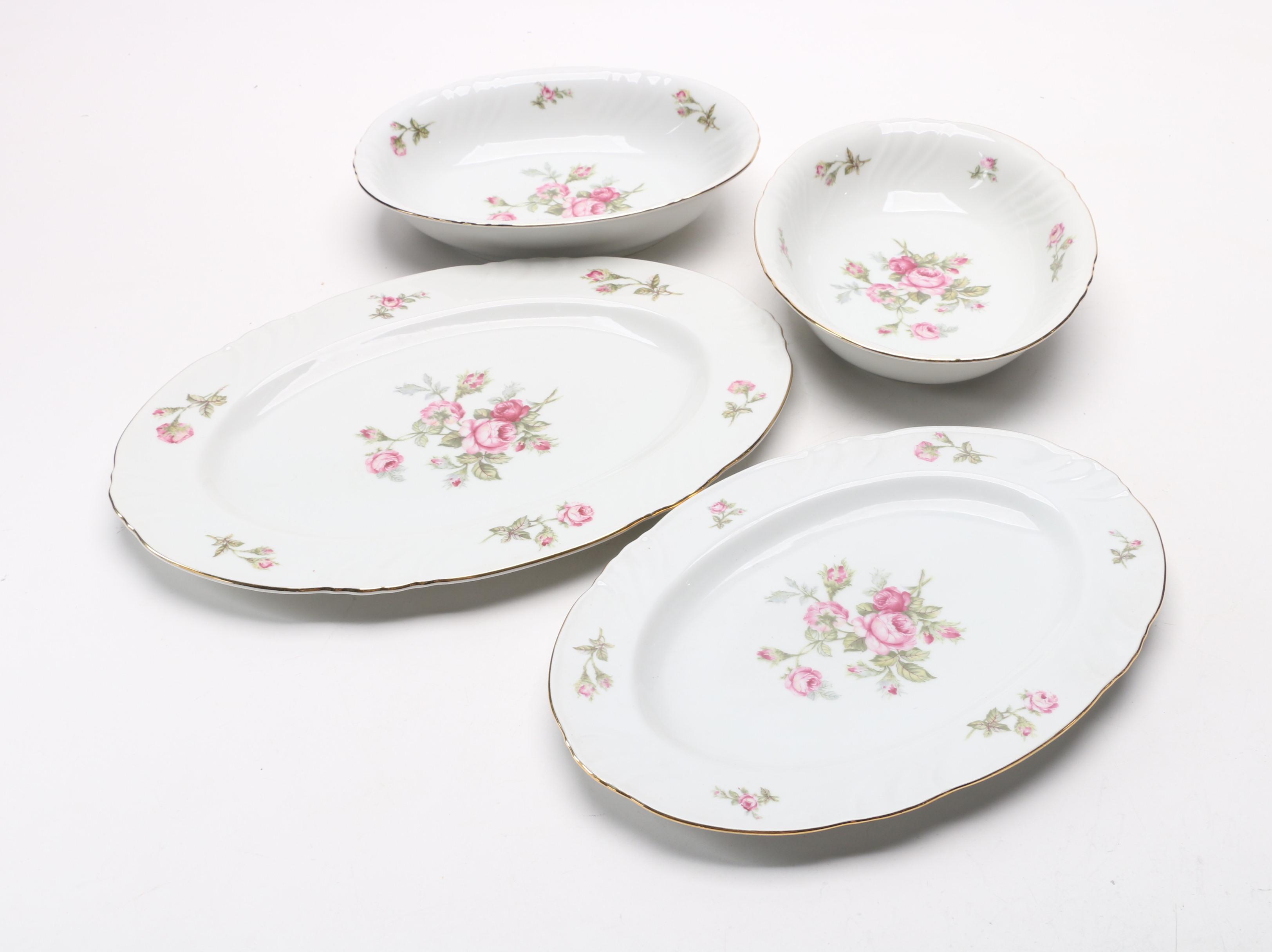 Johann Haviland "Rose of Picardy" Porcelain Dinnerware and Serveware