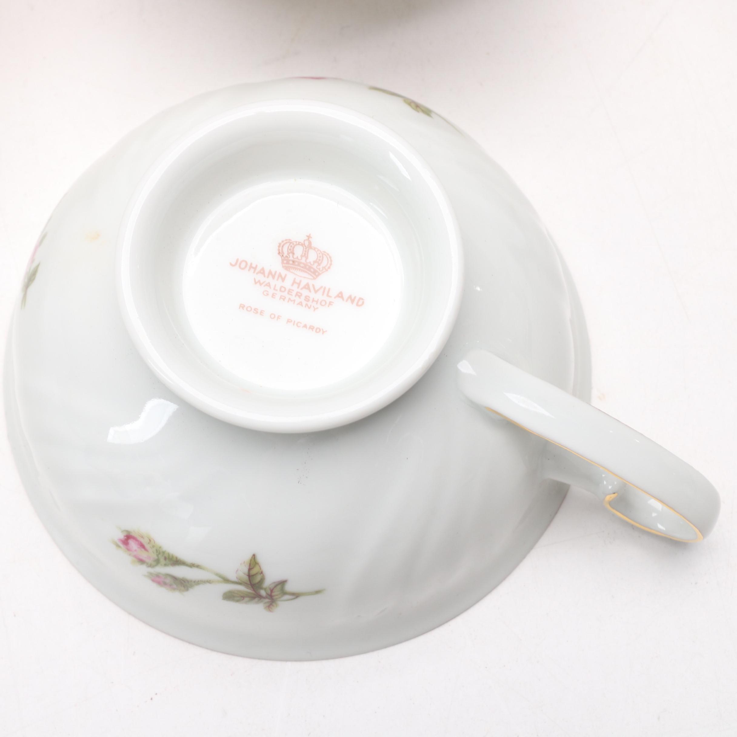 Johann Haviland "Rose of Picardy" Porcelain Dinnerware and Serveware