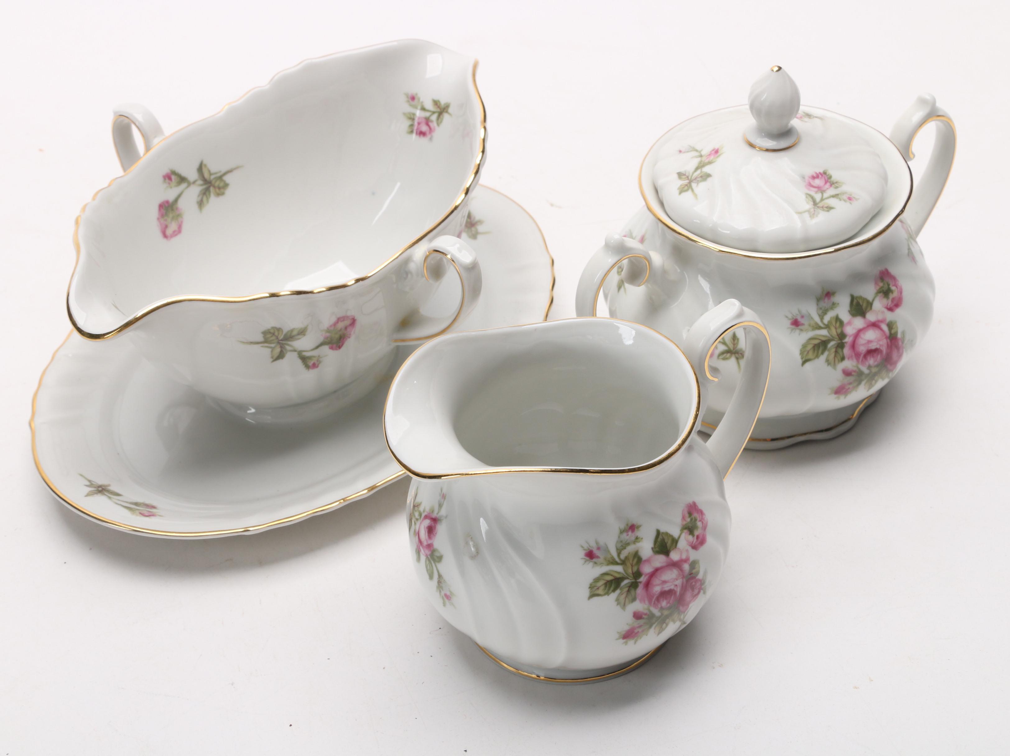 Johann Haviland "Rose of Picardy" Porcelain Dinnerware and Serveware