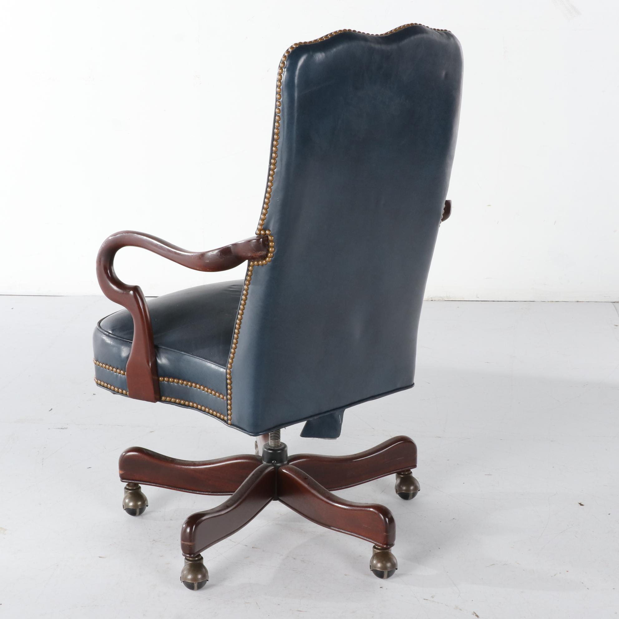 Hancock & Moore "Kensington" Gooseneck Swivel and Tilt Leather Office Chair