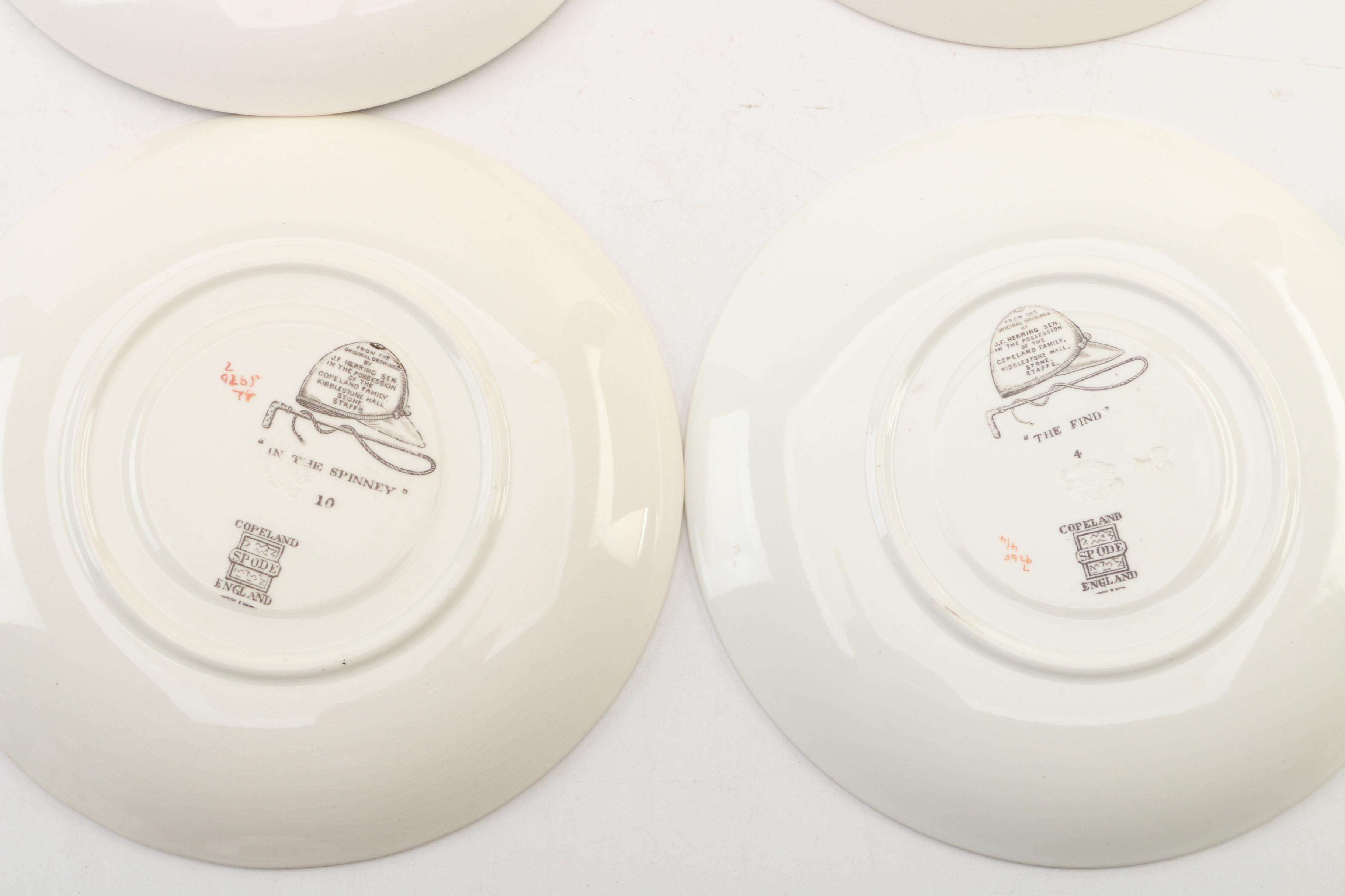 Copeland Spode "Herring Hunt the Hunt" Bouillon Cups and Saucers