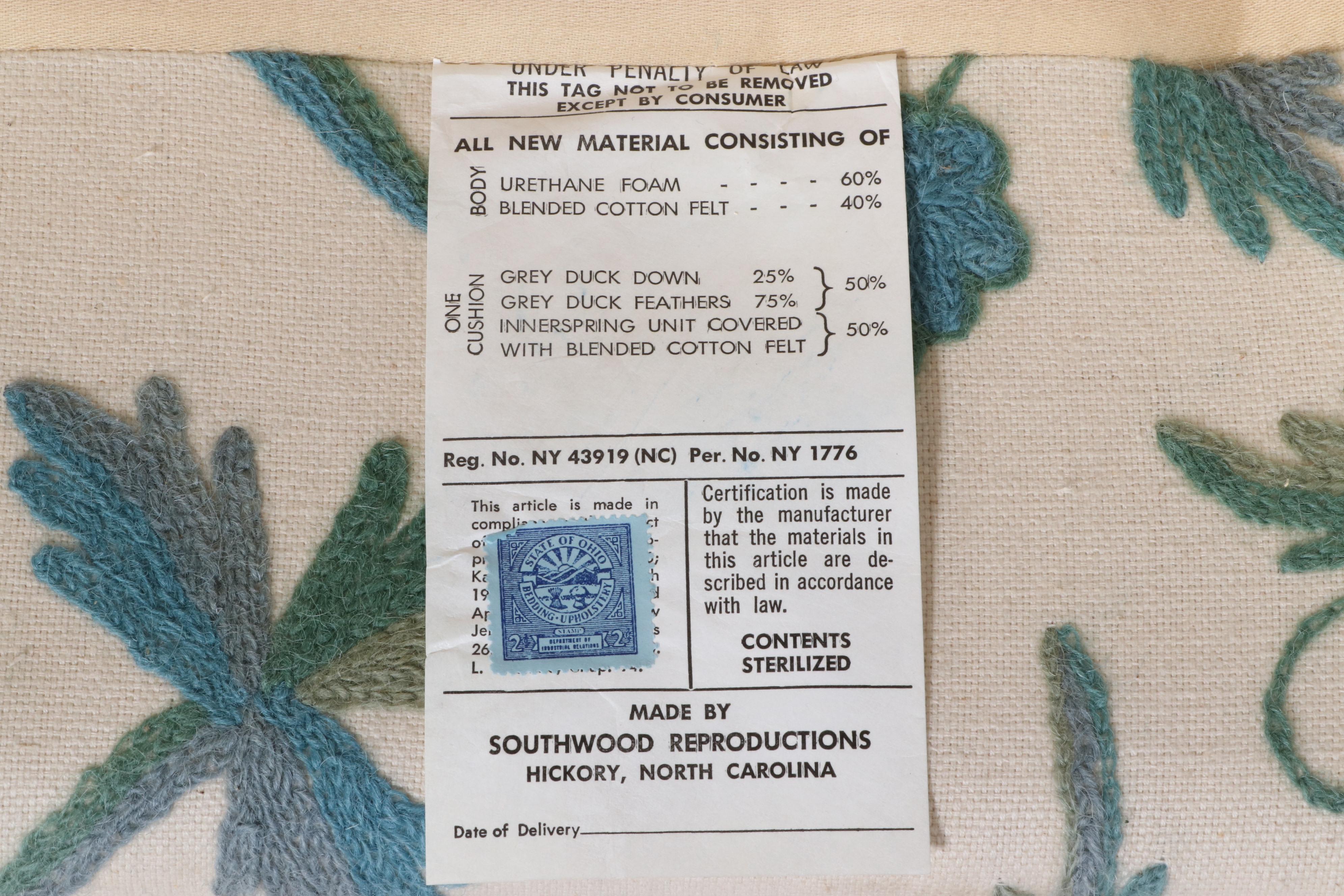 Southwood Reproductions George II Style Mahogany & Crewelwork Wingback Armchair