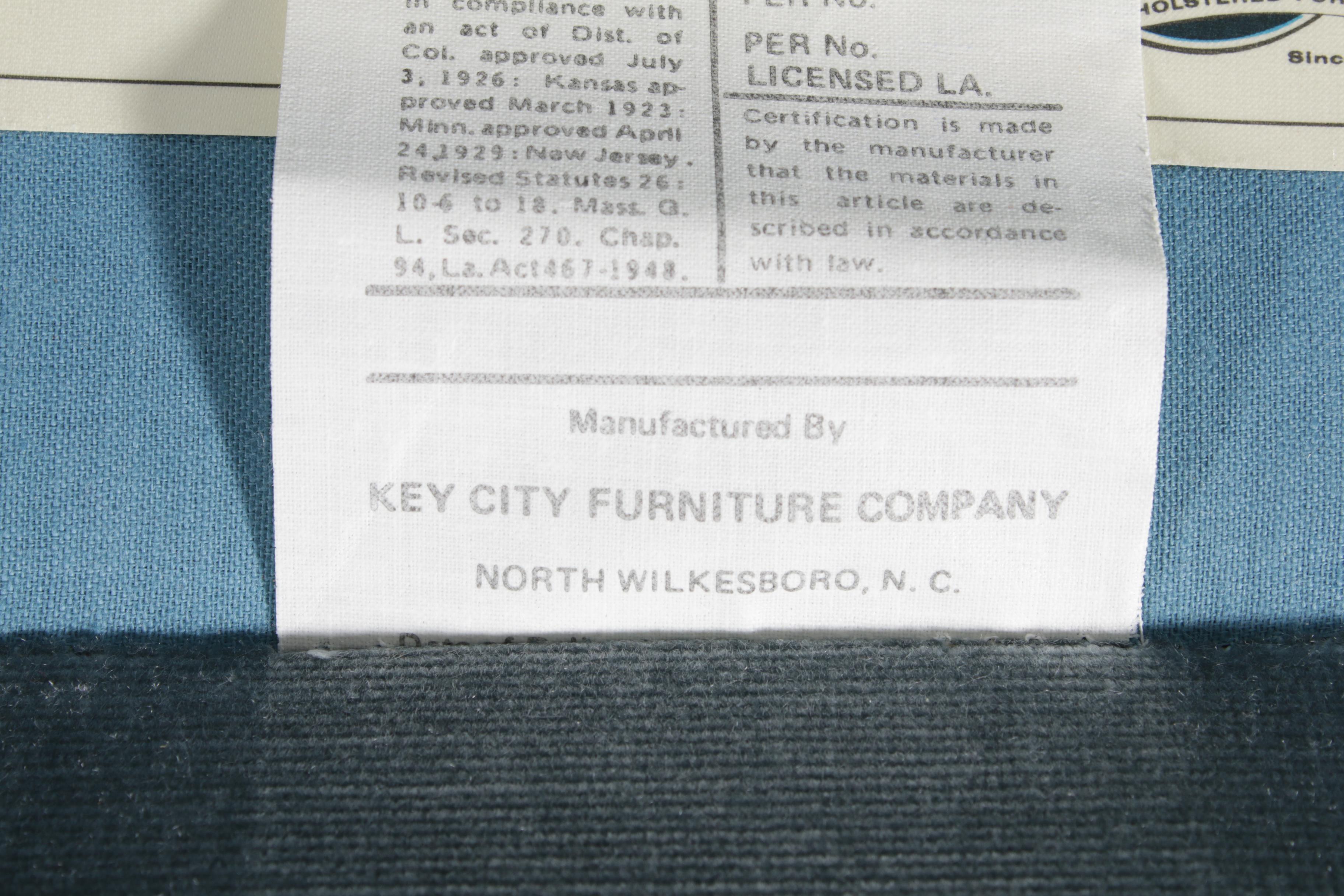 Key City Chippendale Style Camelback Sofa with Velvet Upholstery, Late 20th C.