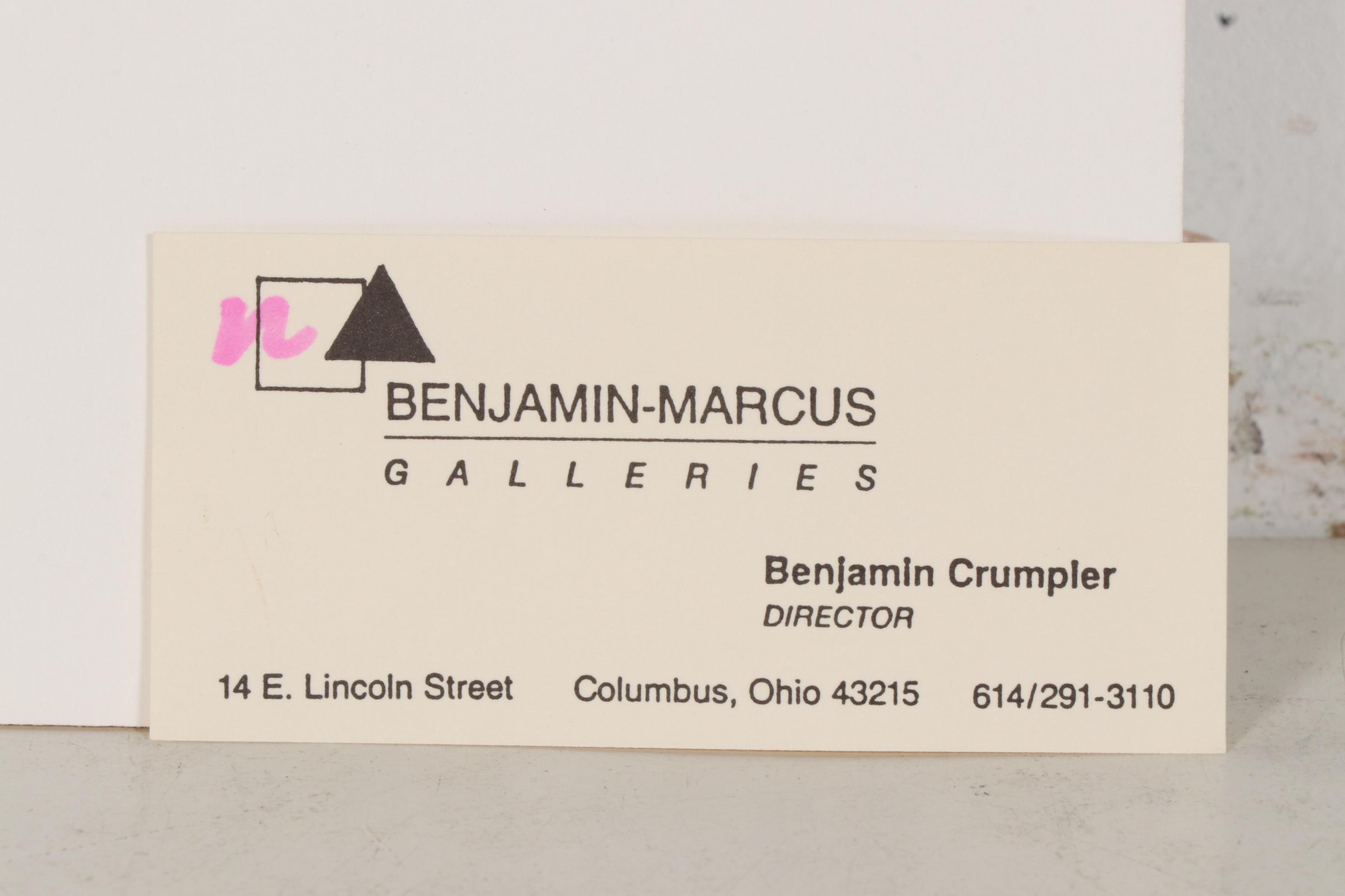 Benjamin Crumpler Mixed Media Drawing of Half-Face Portrait, 1988