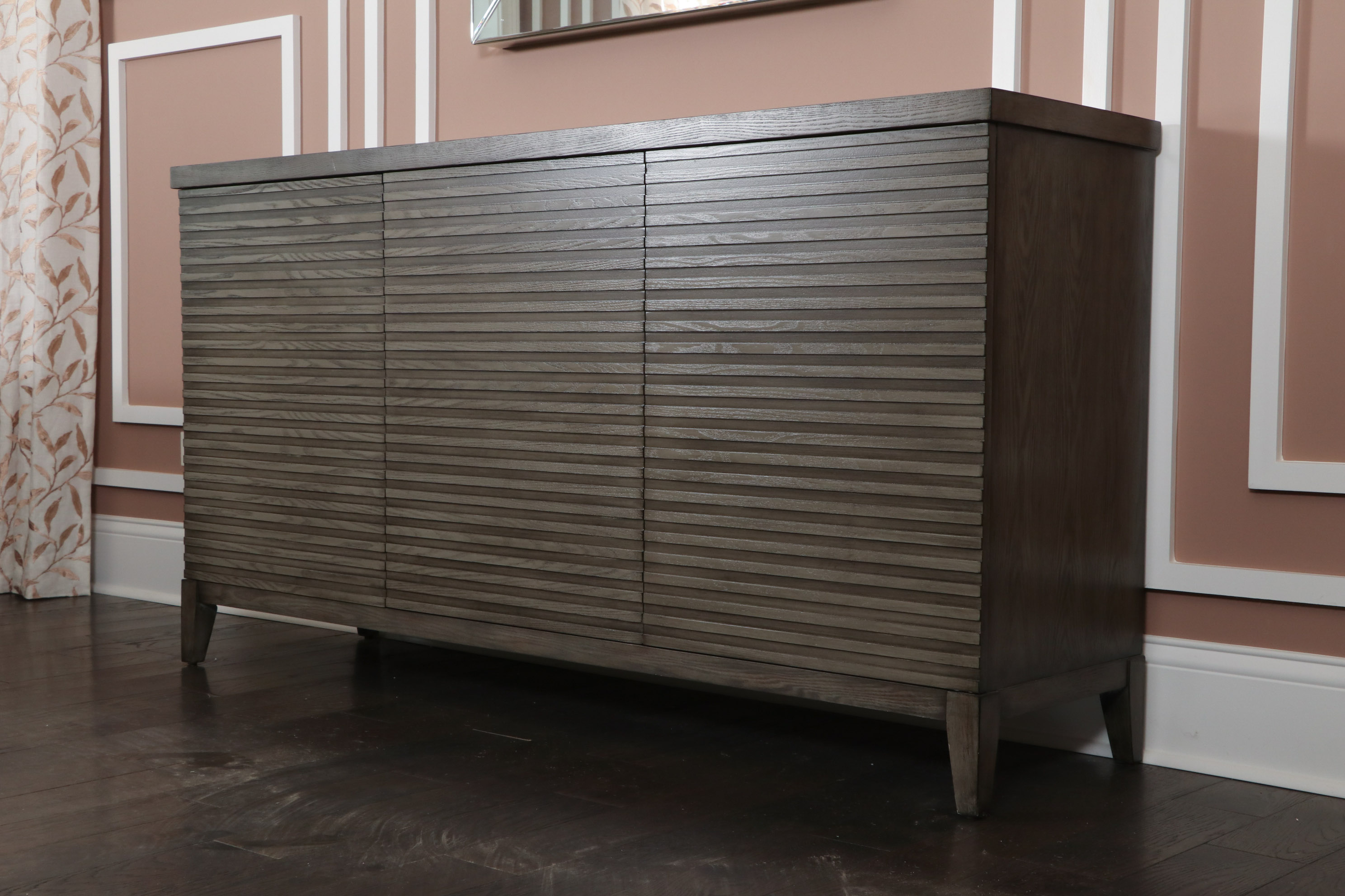 Modern Three-Door Sideboard in Driftwood Grey Finish