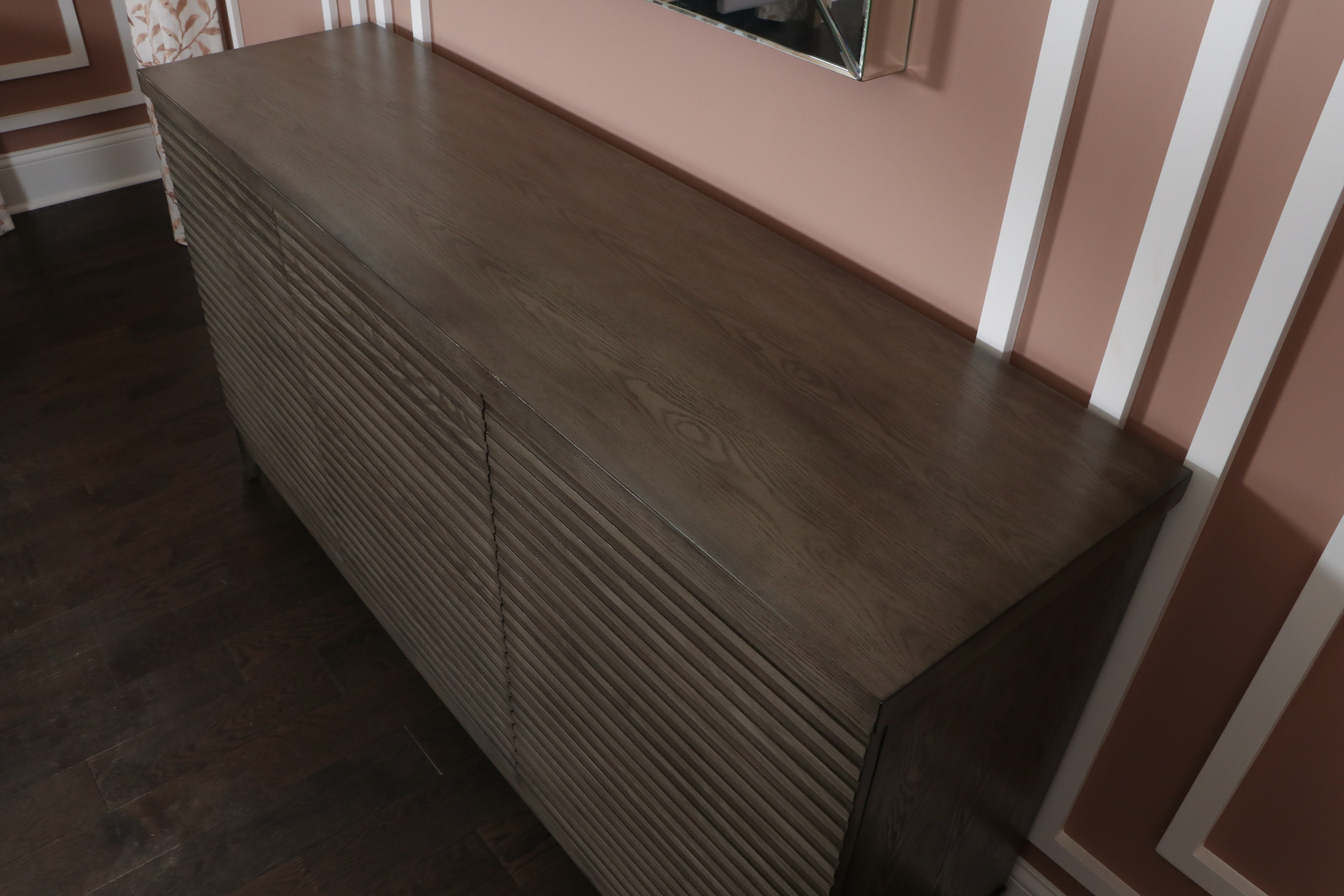 Modern Three-Door Sideboard in Driftwood Grey Finish