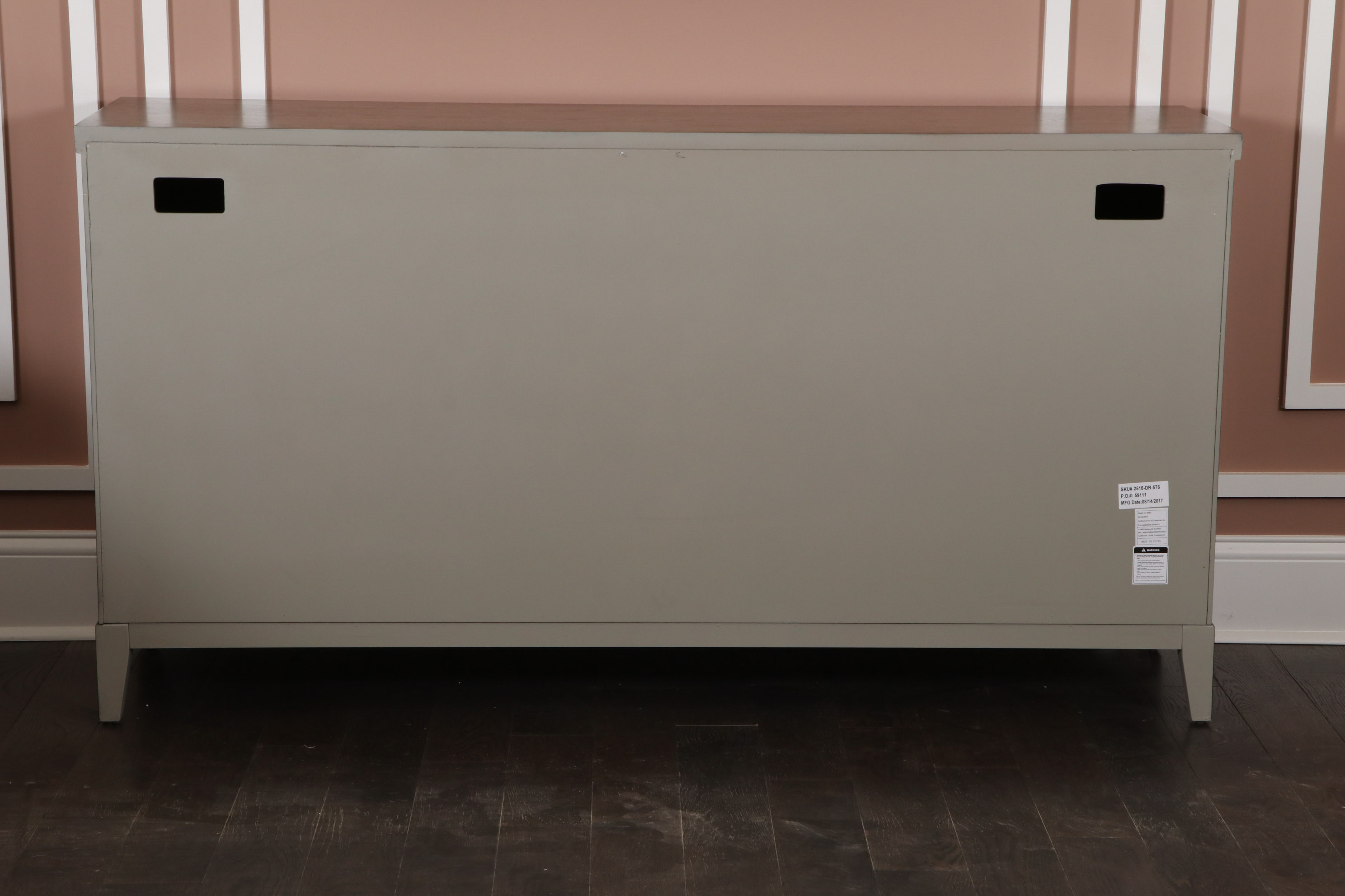 Modern Three-Door Sideboard in Driftwood Grey Finish