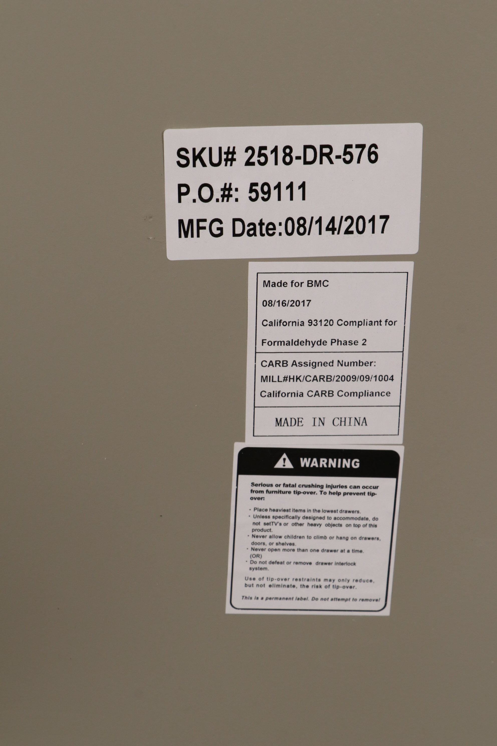 Modern Three-Door Sideboard in Driftwood Grey Finish