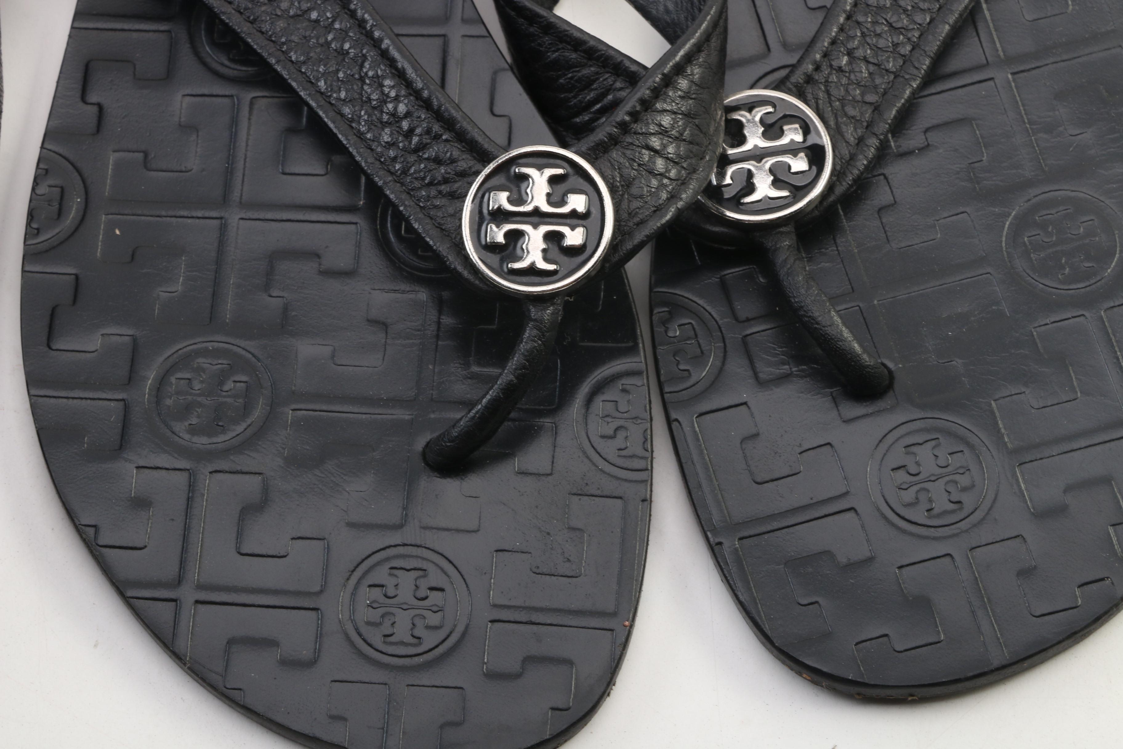 Tory Burch and Robert Zur Black Leather Flip-Flops and Loafers