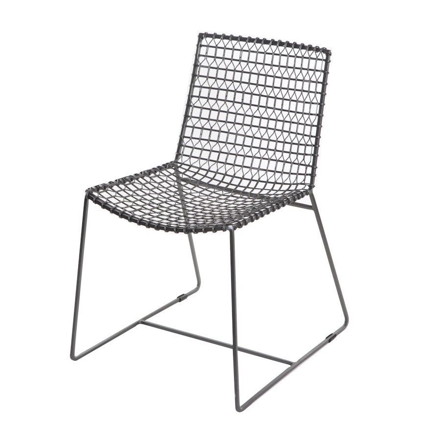 Crate & Barrel "Tig" Metal Chair in Gunmetal Grey