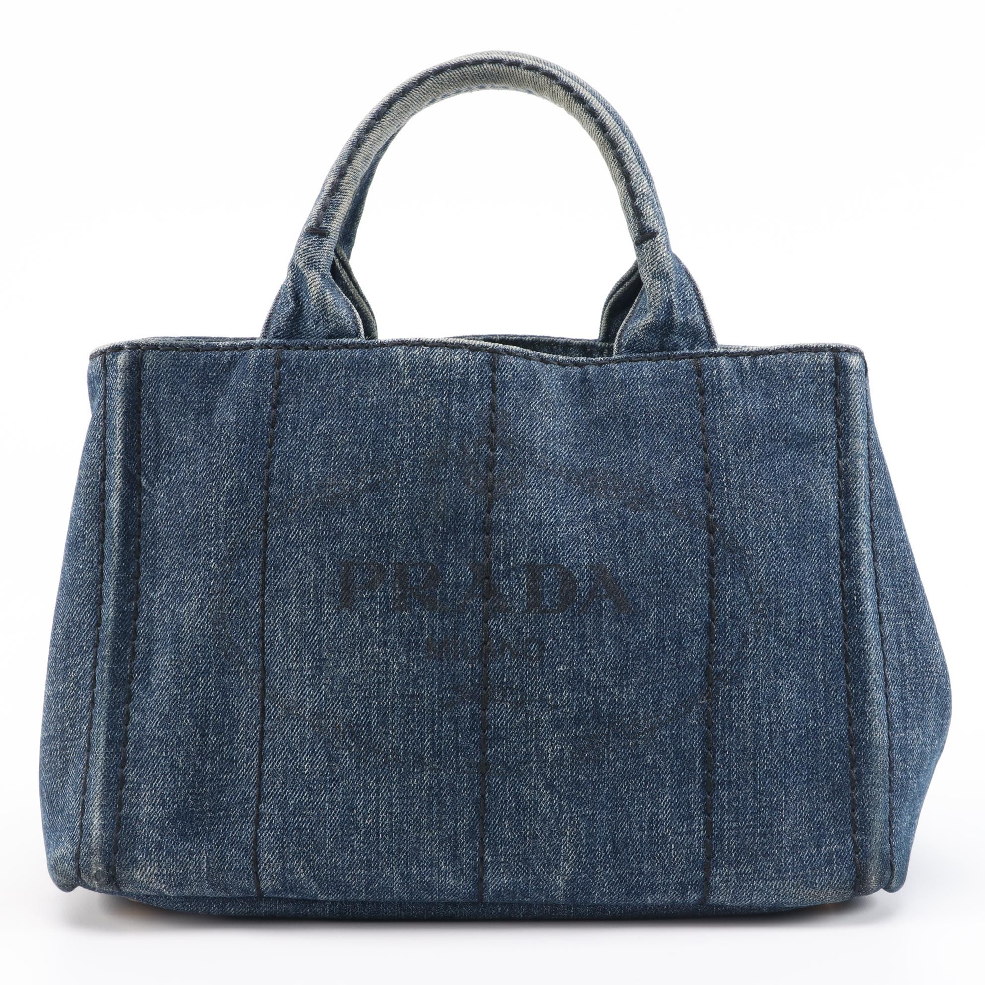 Prada Canapa Denim Tote Bag