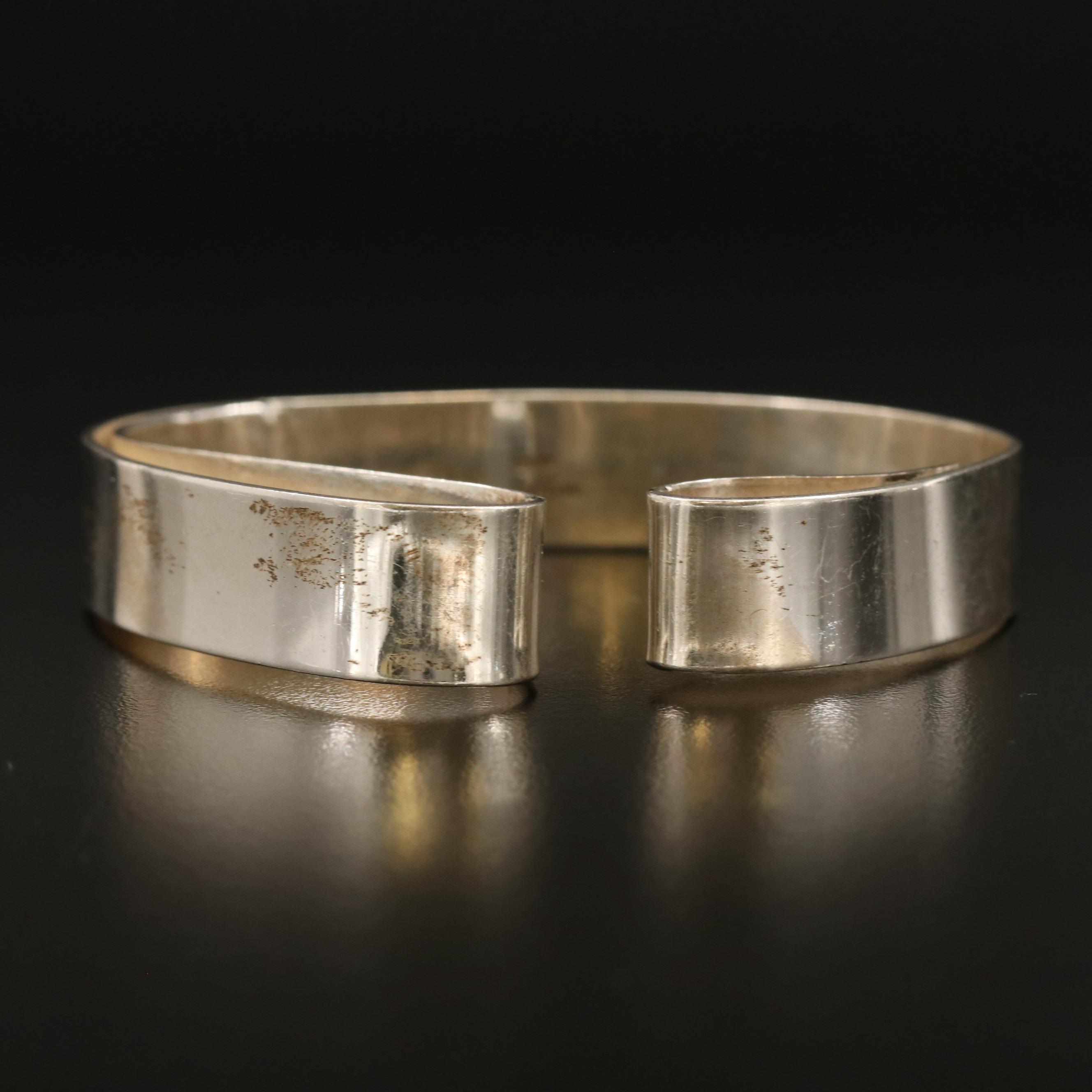 Modernist Betty Cooke Sculptural Sterling Silver Bangle