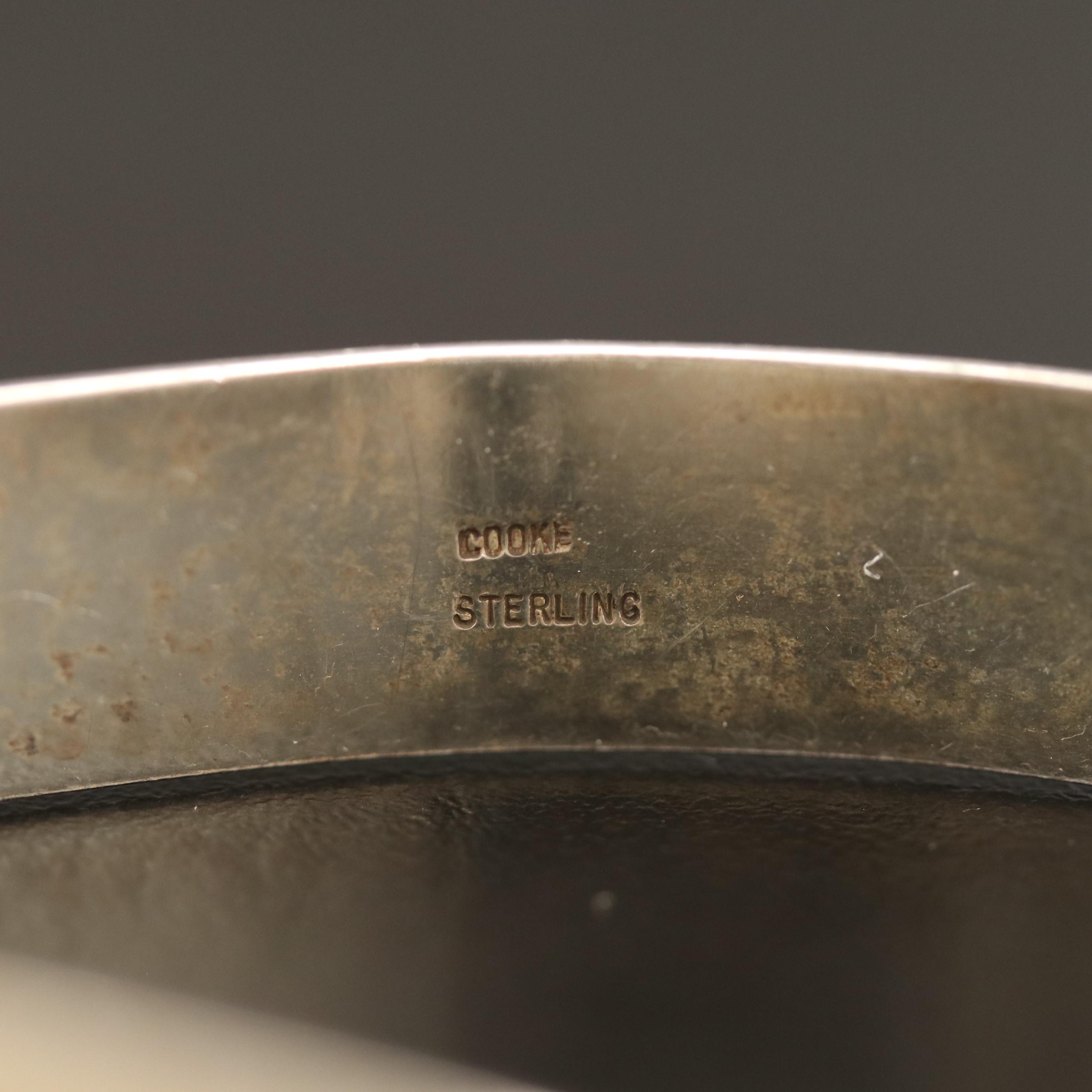 Modernist Betty Cooke Sculptural Sterling Silver Bangle