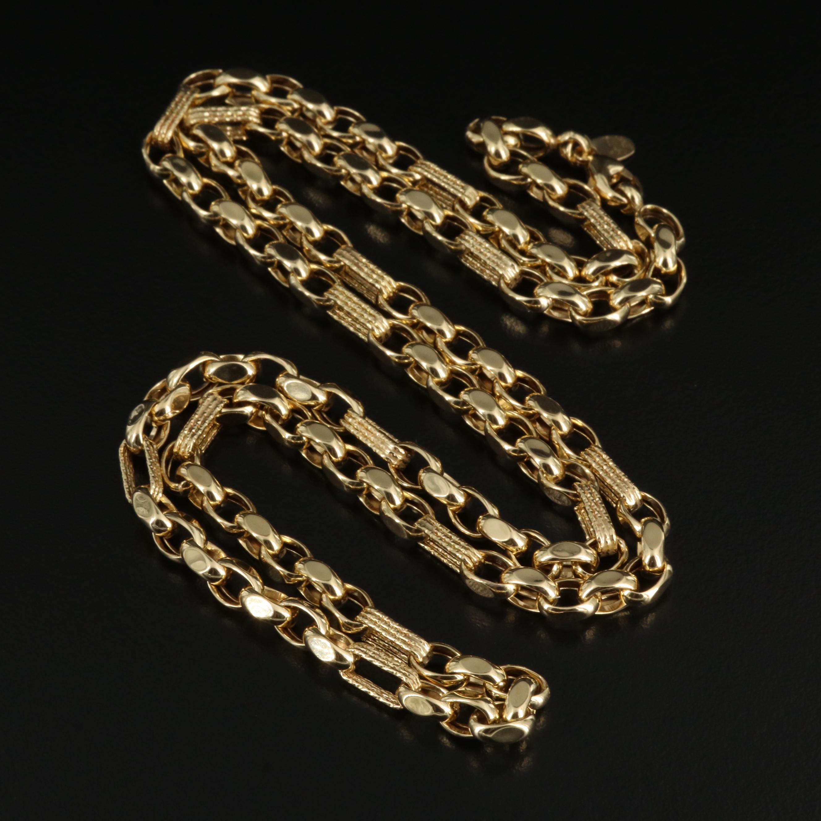 14K Triple Wire Twist Link Chain