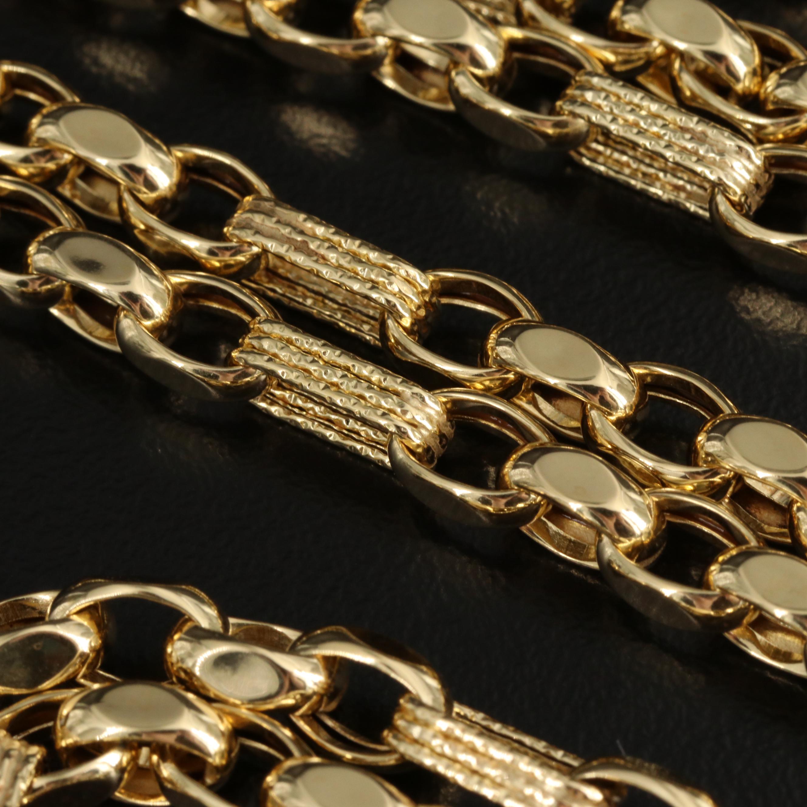 14K Triple Wire Twist Link Chain