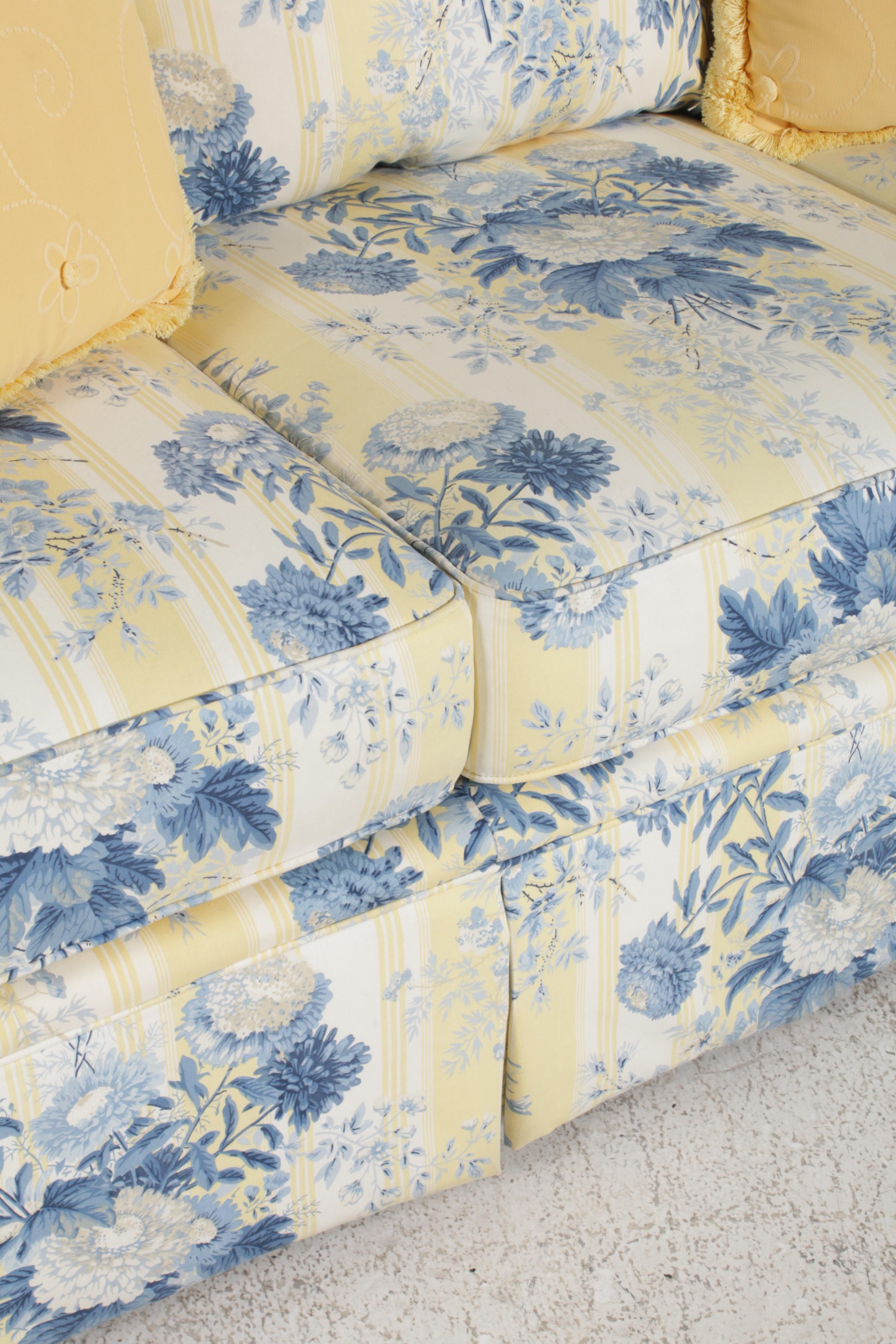 Hickory Hill Floral Upholstered Sofa, 21st Century