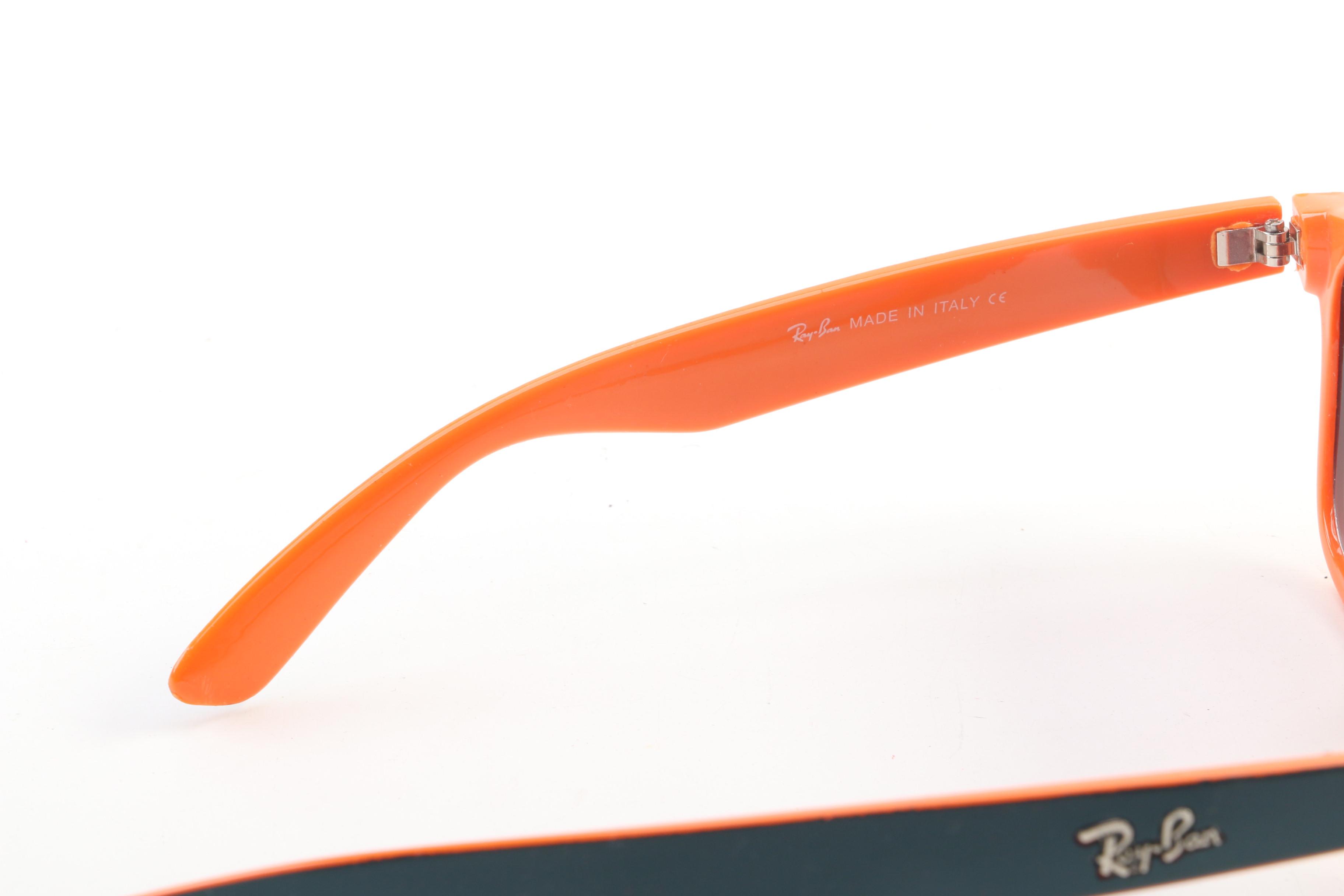 Ray-Ban Teal/Orange New Wayfarer RB 2132 Sunglasses with Case