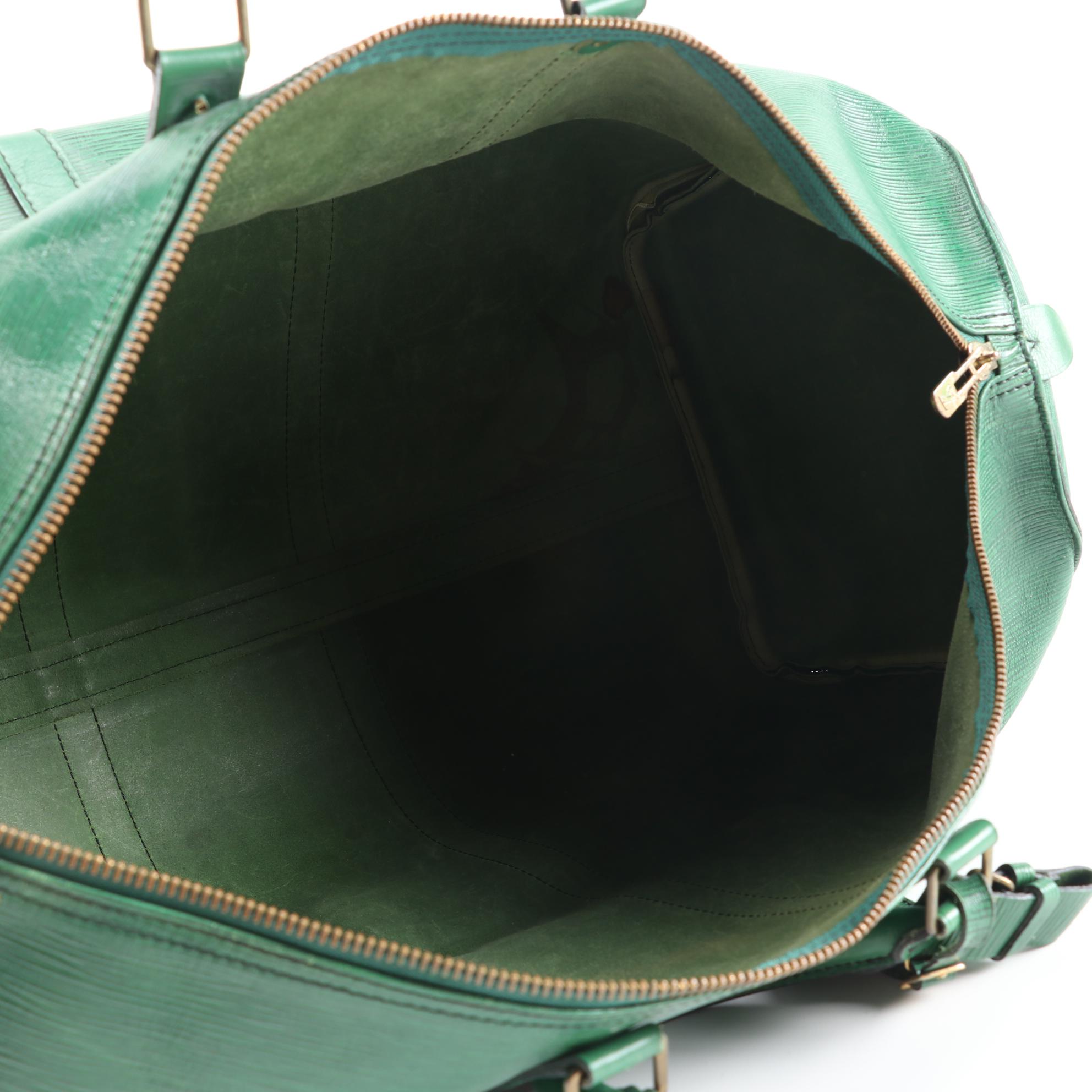 Louis Vuitton Keepall 55 Duffel in Borneo Green Epi Leather, 1987 Vintage