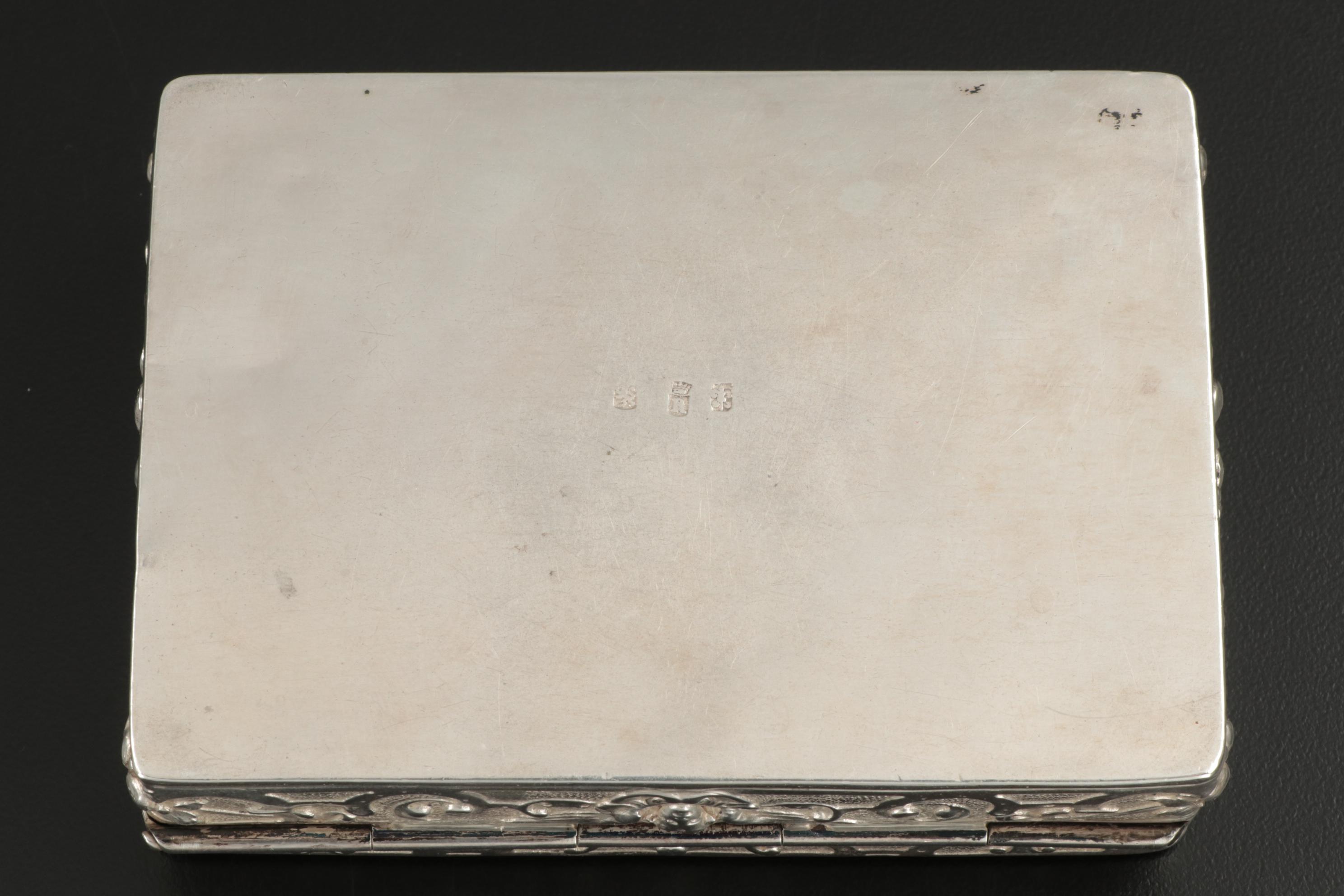 Friedrich Reusswig of Hanau, Germany 800 Silver Repoussé Hinged Box