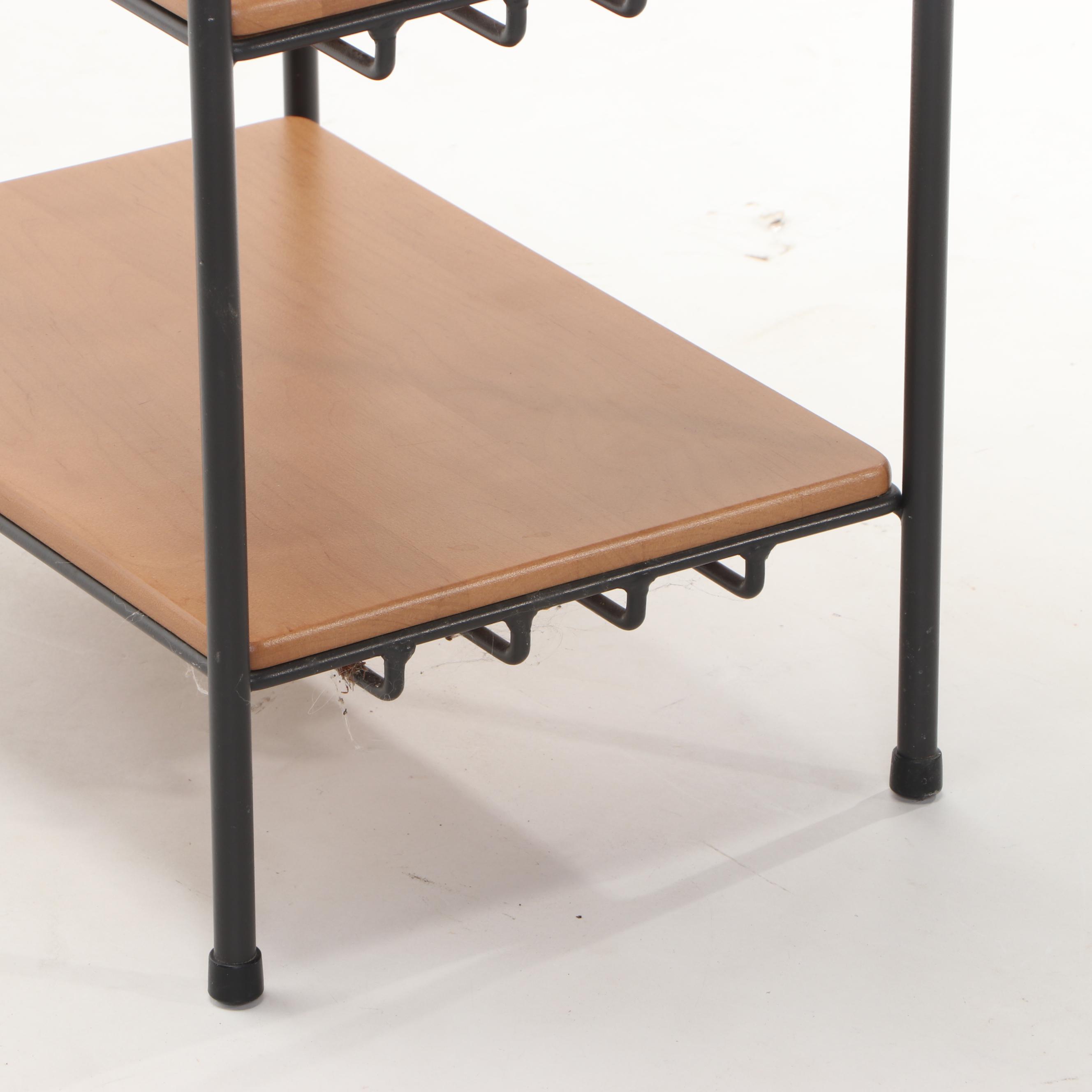 Pair of Longaberger Wrought Metal and Maple Five Tier Shelves