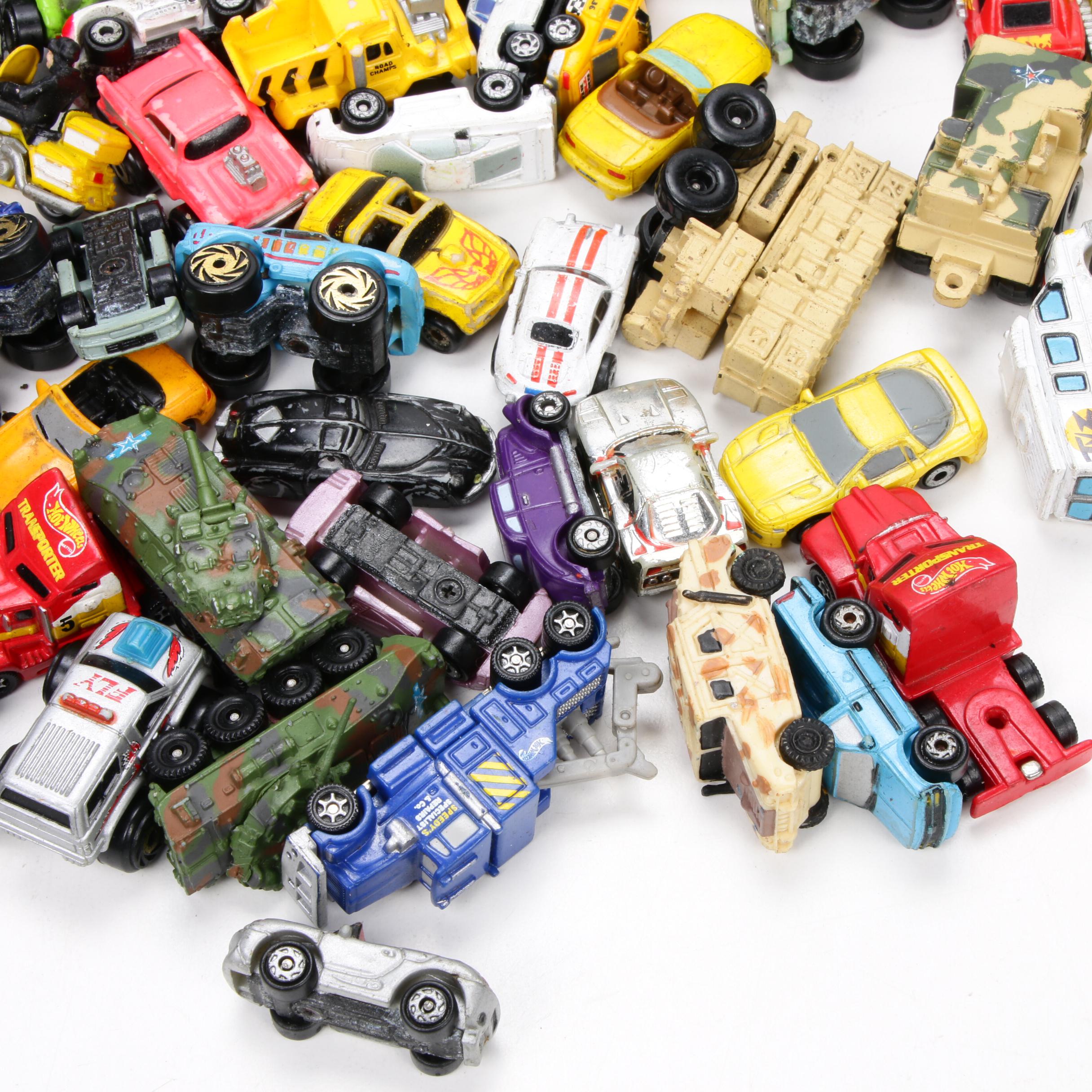 Lesney's Matchbox Full Race-car Case and Micro-Machines Vehicles and Airplanes