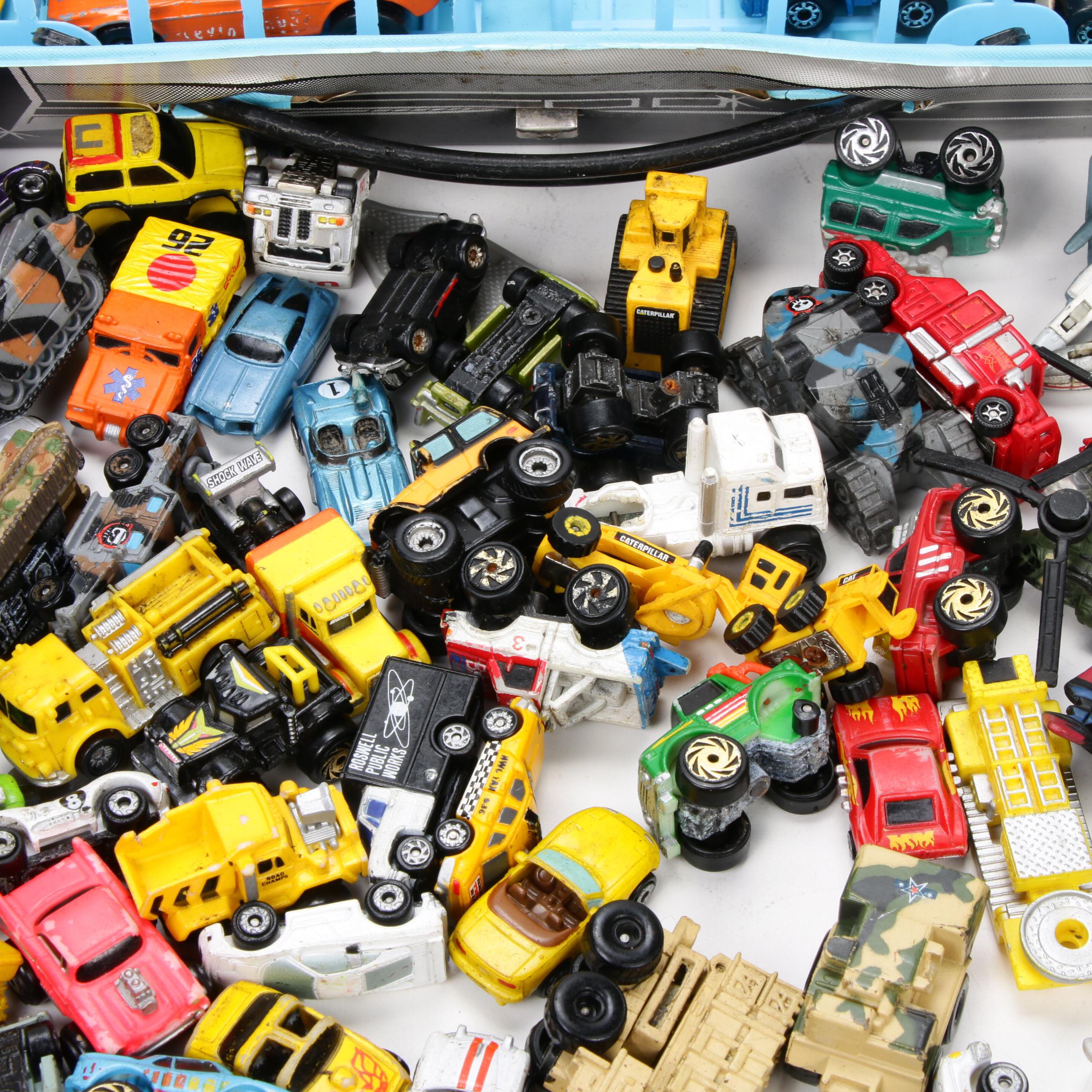 Lesney's Matchbox Full Race-car Case and Micro-Machines Vehicles and Airplanes