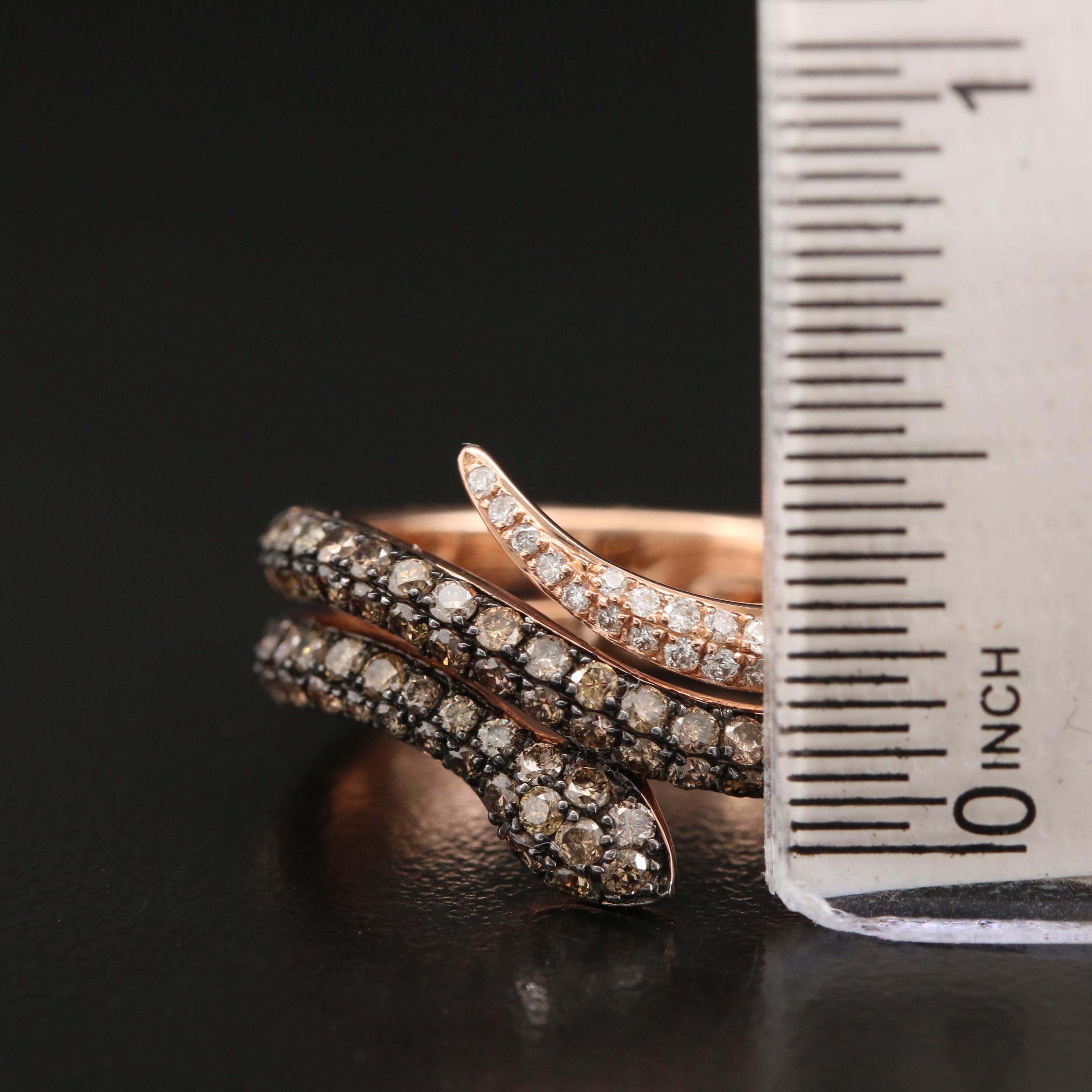 EFFY 14K Rose Gold Diamond Coiled Snake Ring
