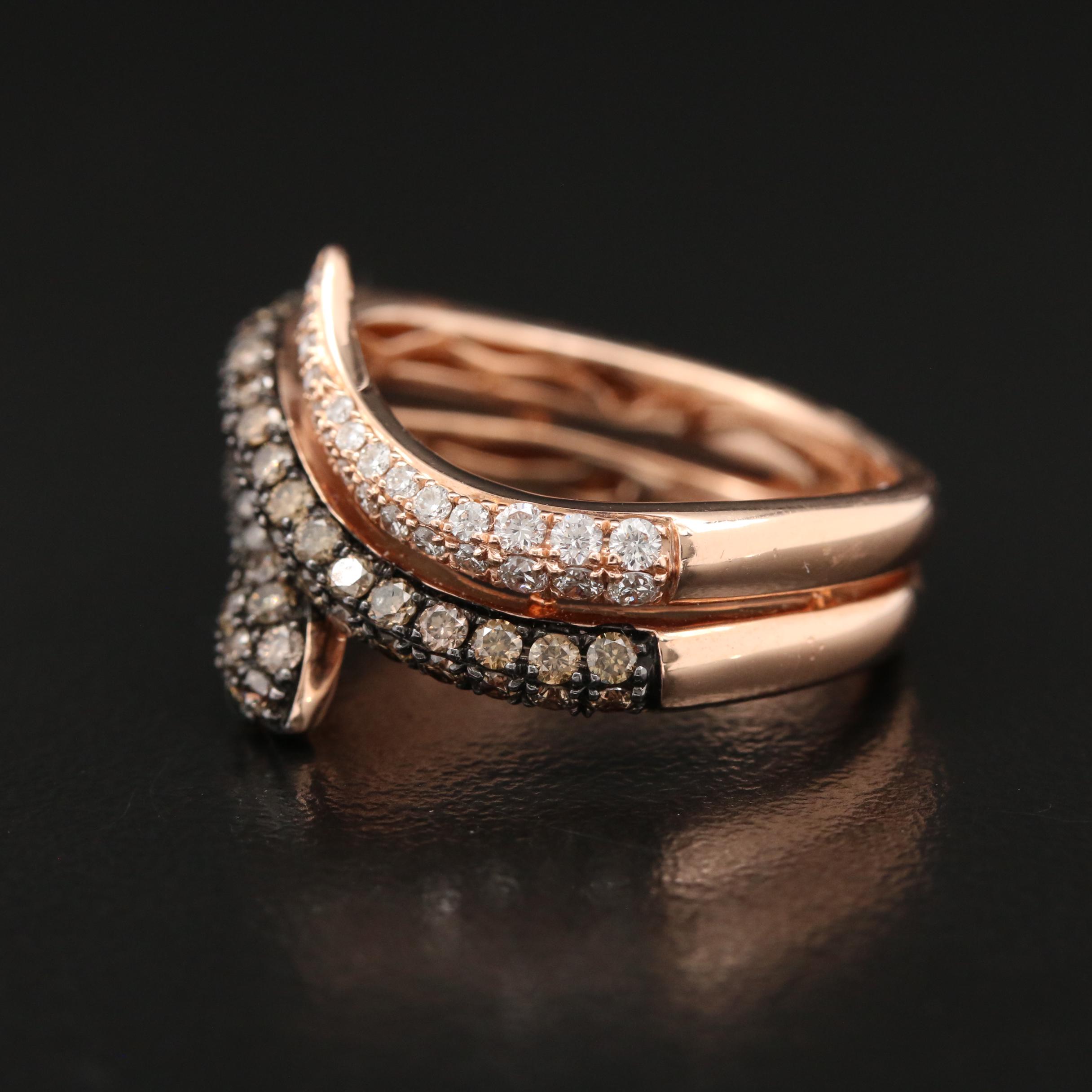 EFFY 14K Rose Gold Diamond Coiled Snake Ring