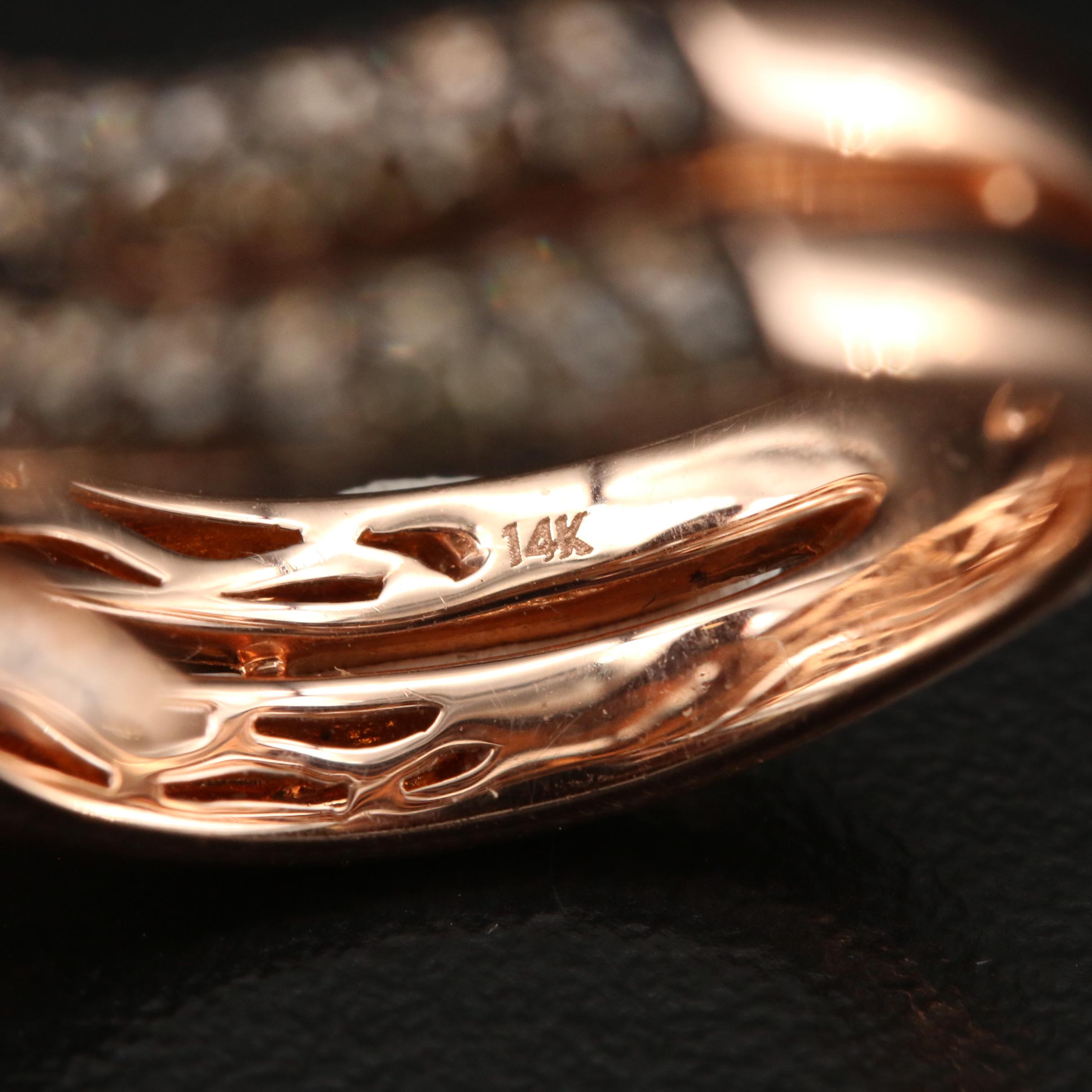 EFFY 14K Rose Gold Diamond Coiled Snake Ring