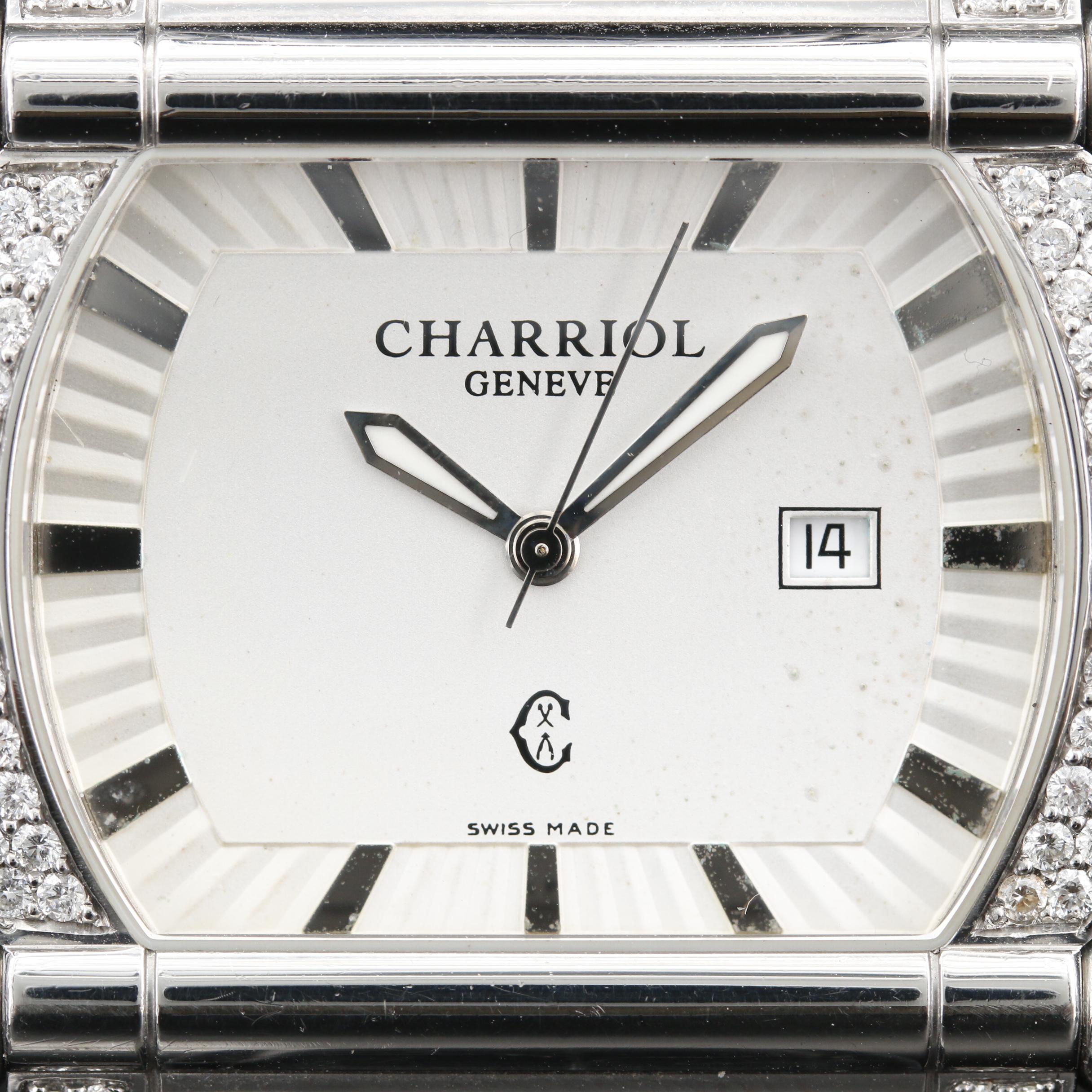 Charriol Geneve "Actor" Stainless Steel and 1.25 CTW Diamond Quartz Watch