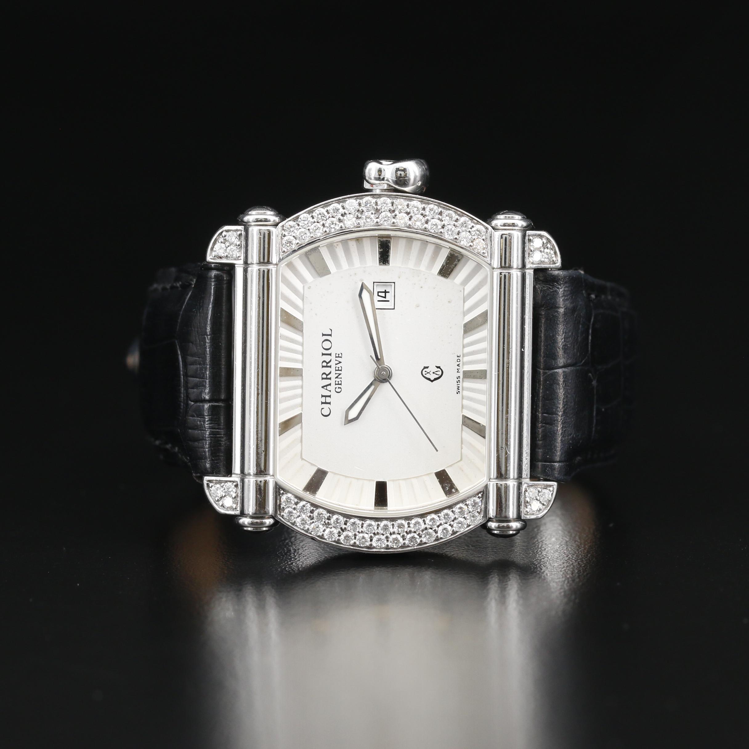 Charriol Geneve "Actor" Stainless Steel and 1.25 CTW Diamond Quartz Watch