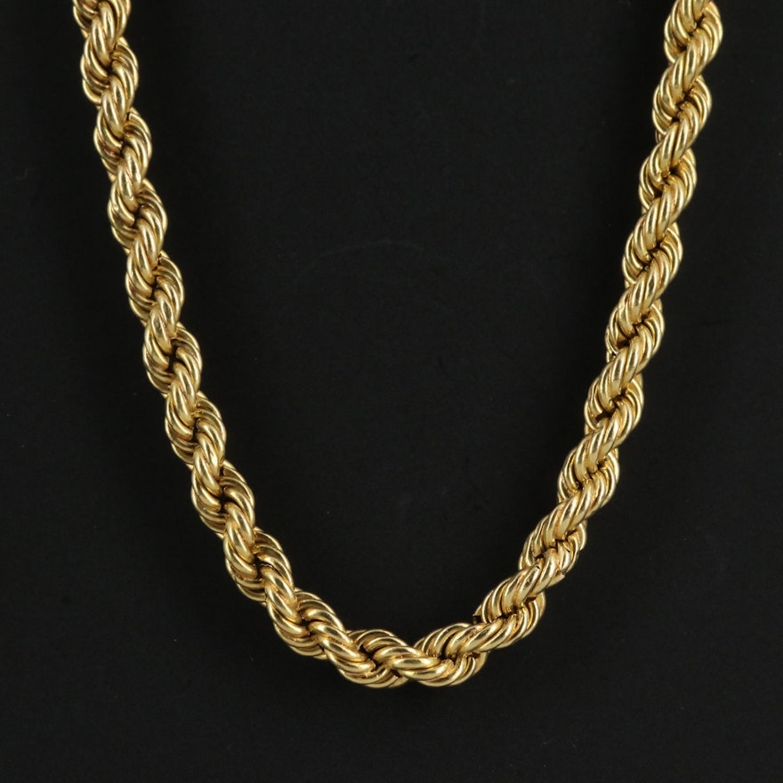 18K Twisted Rope Chain Necklace