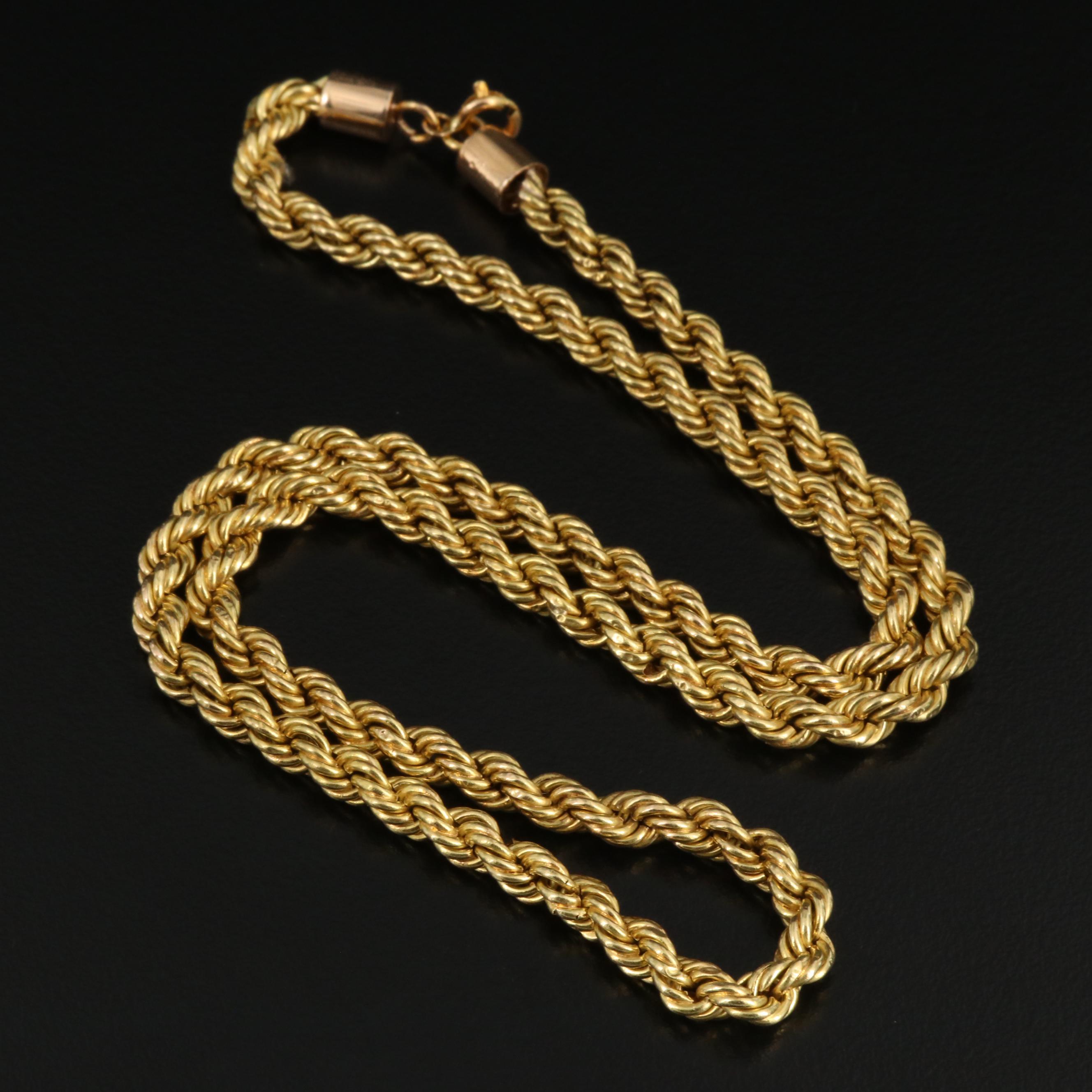 18K Twisted Rope Chain Necklace