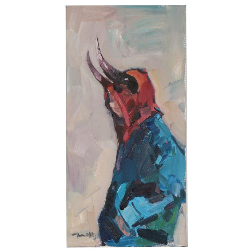 Jose Trujillo Oil Painting "Horns", 2020