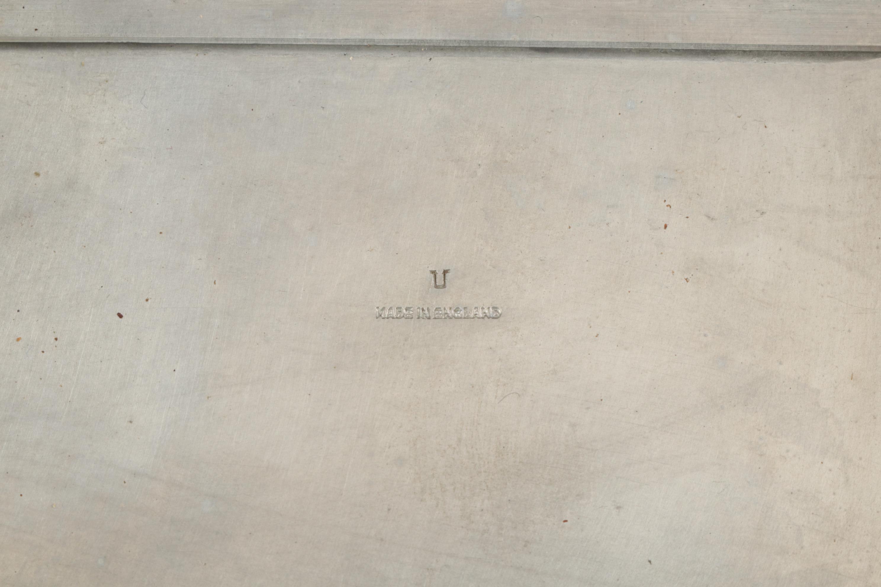 James Dixon & Sons Sandwich Box with Flask in Leather Case