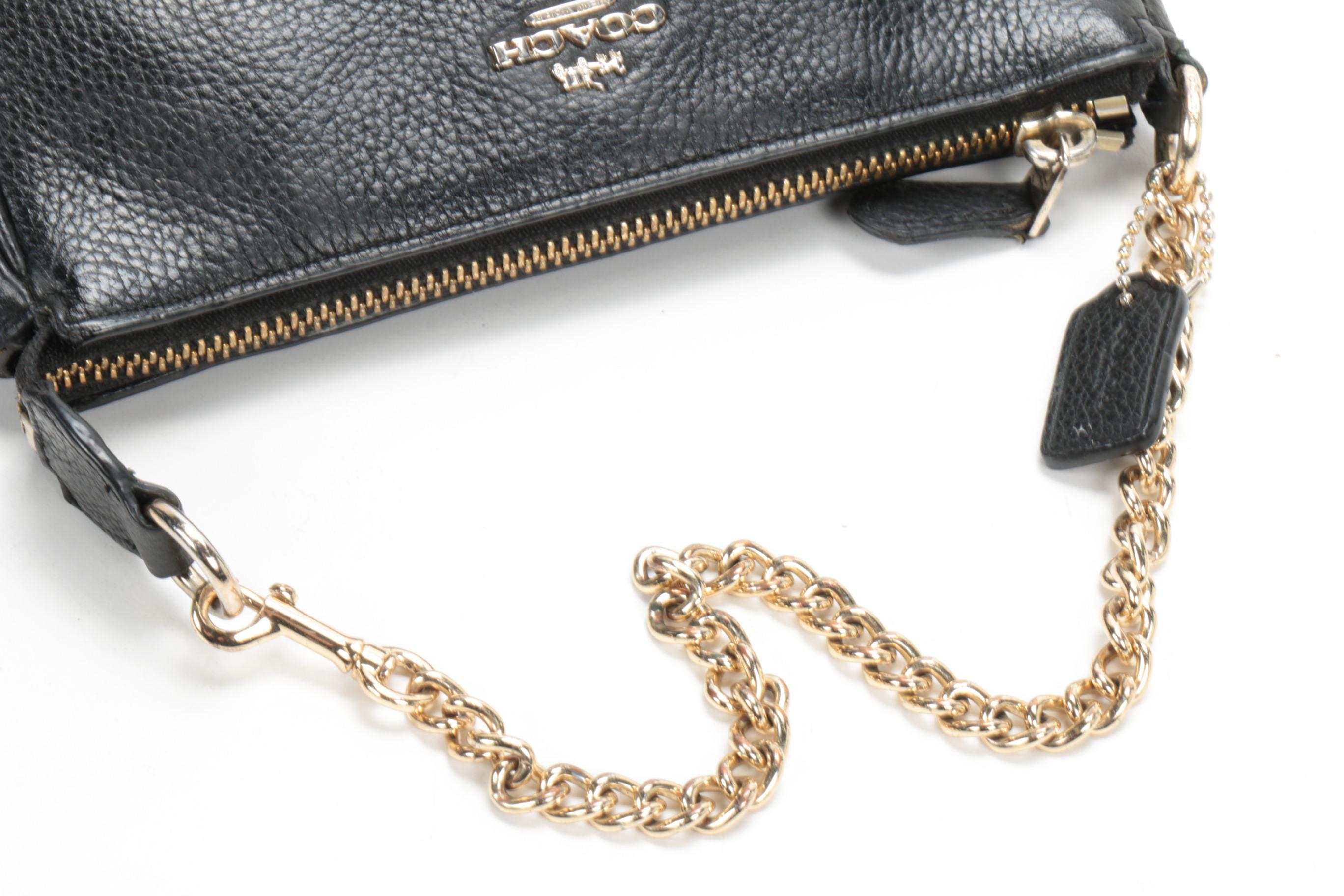 Coach Nolita Wristlet 19 and Wristlet in Black Polished Pebble Leather