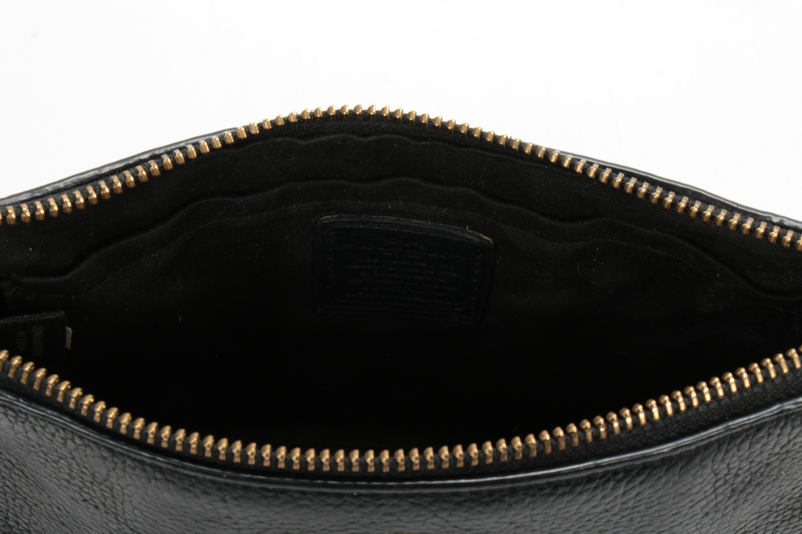 Coach Nolita Wristlet 19 and Wristlet in Black Polished Pebble Leather