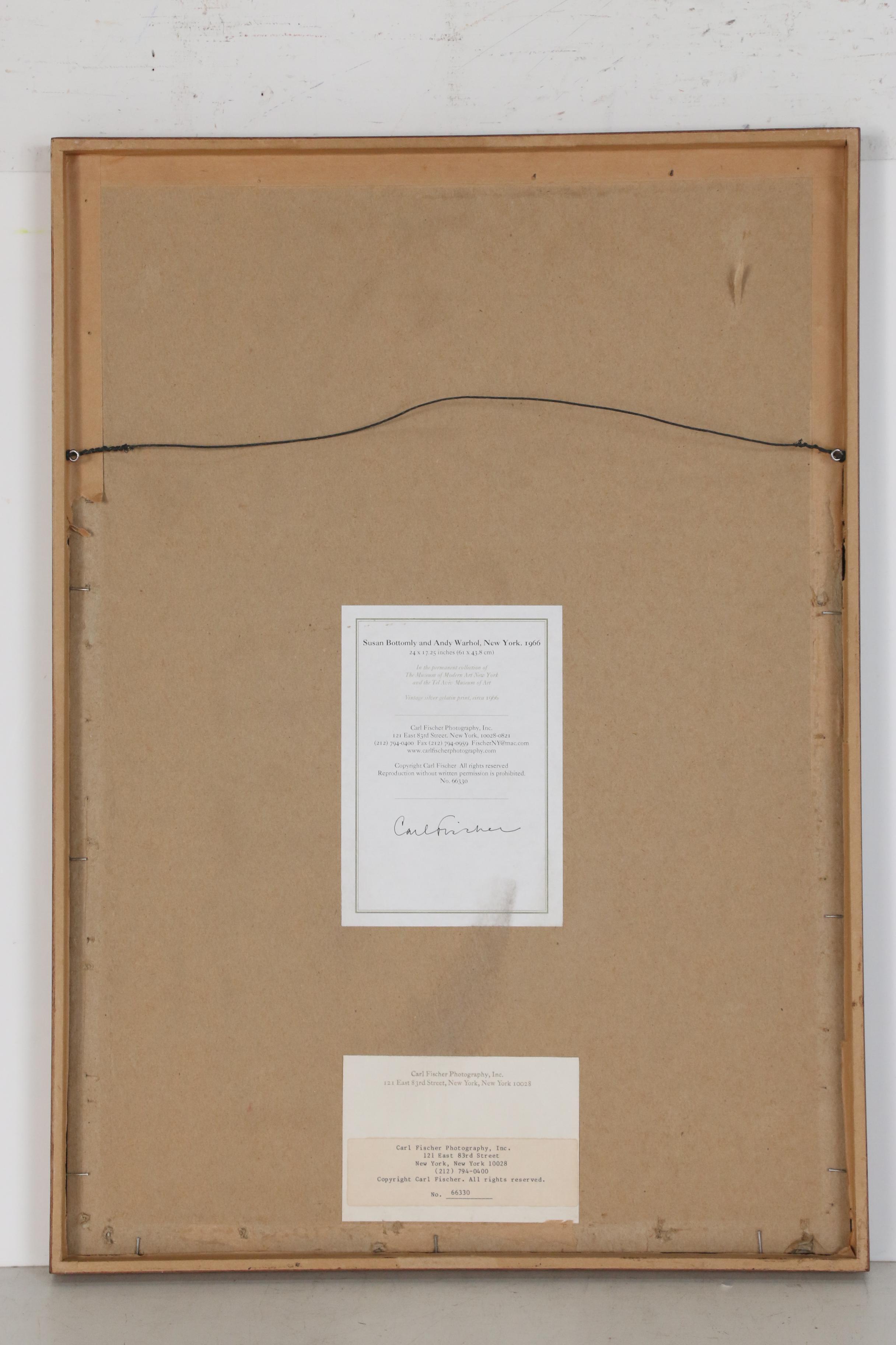 Carl Fischer Silver Print "Susan Bottomly and Andy Warhol"