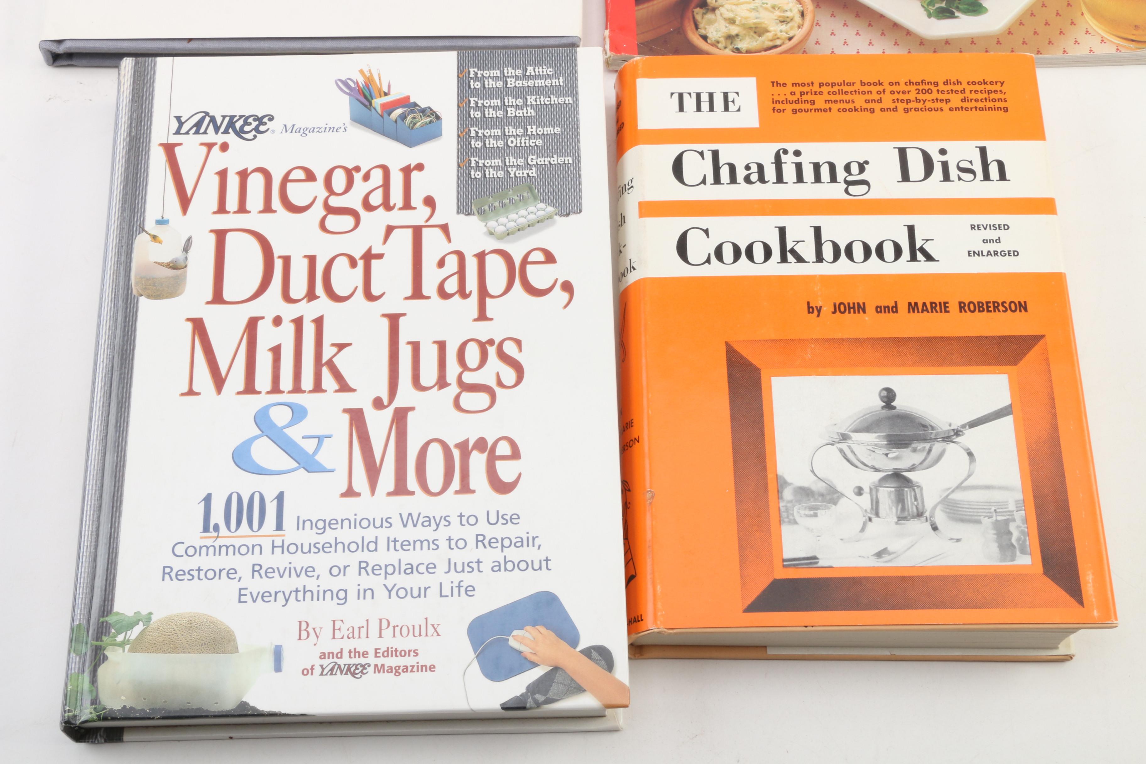 First Edition "Having Tea" by Calvert and Other Cookbooks and Cleaning Tip Books