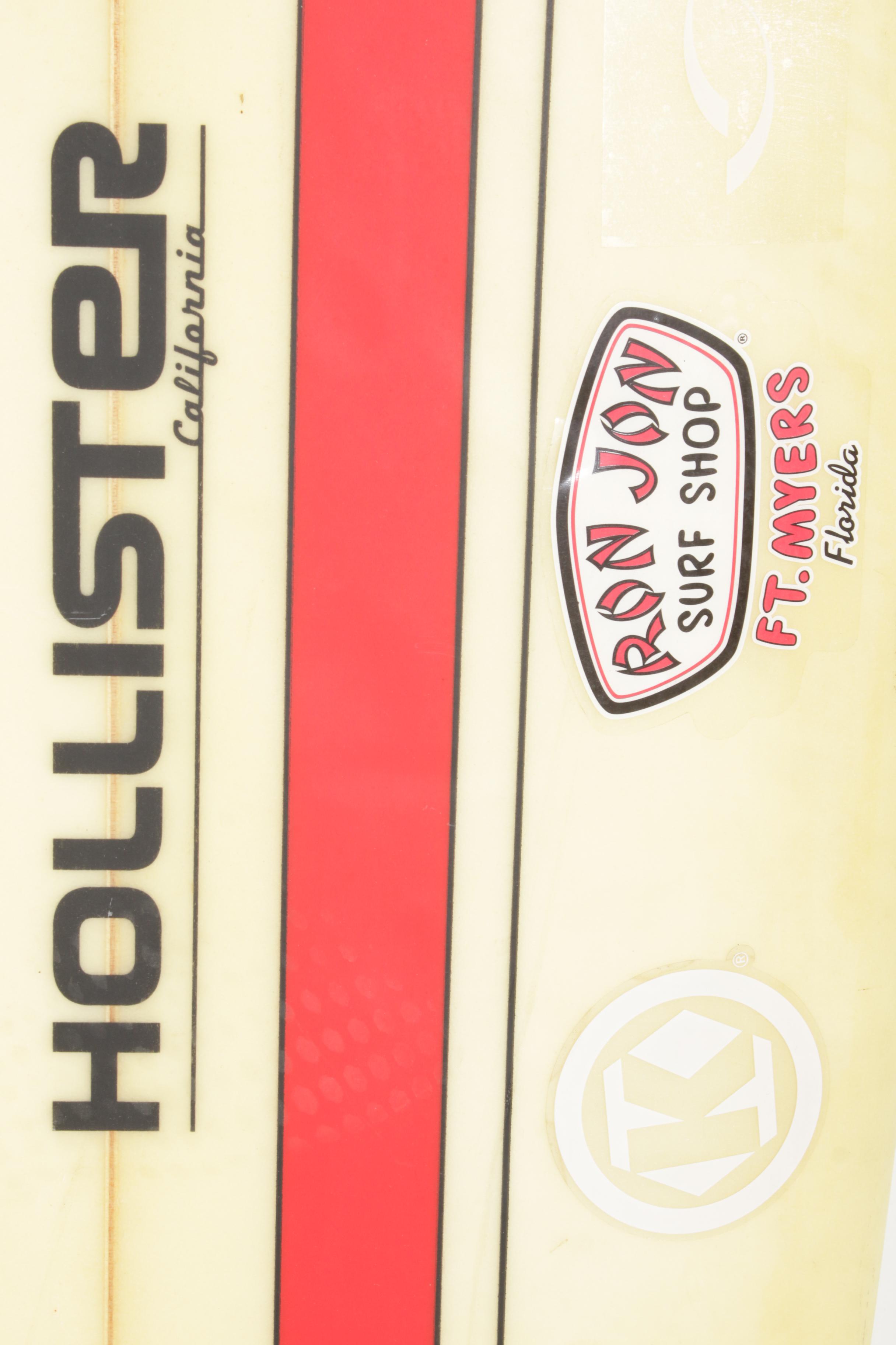 Surfboard Advertisement Memorabilia Featuring Hollister
