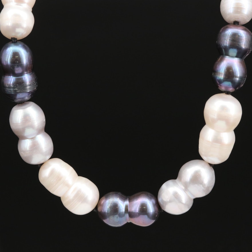 Pearl Necklace with Sterling Silver Clasp