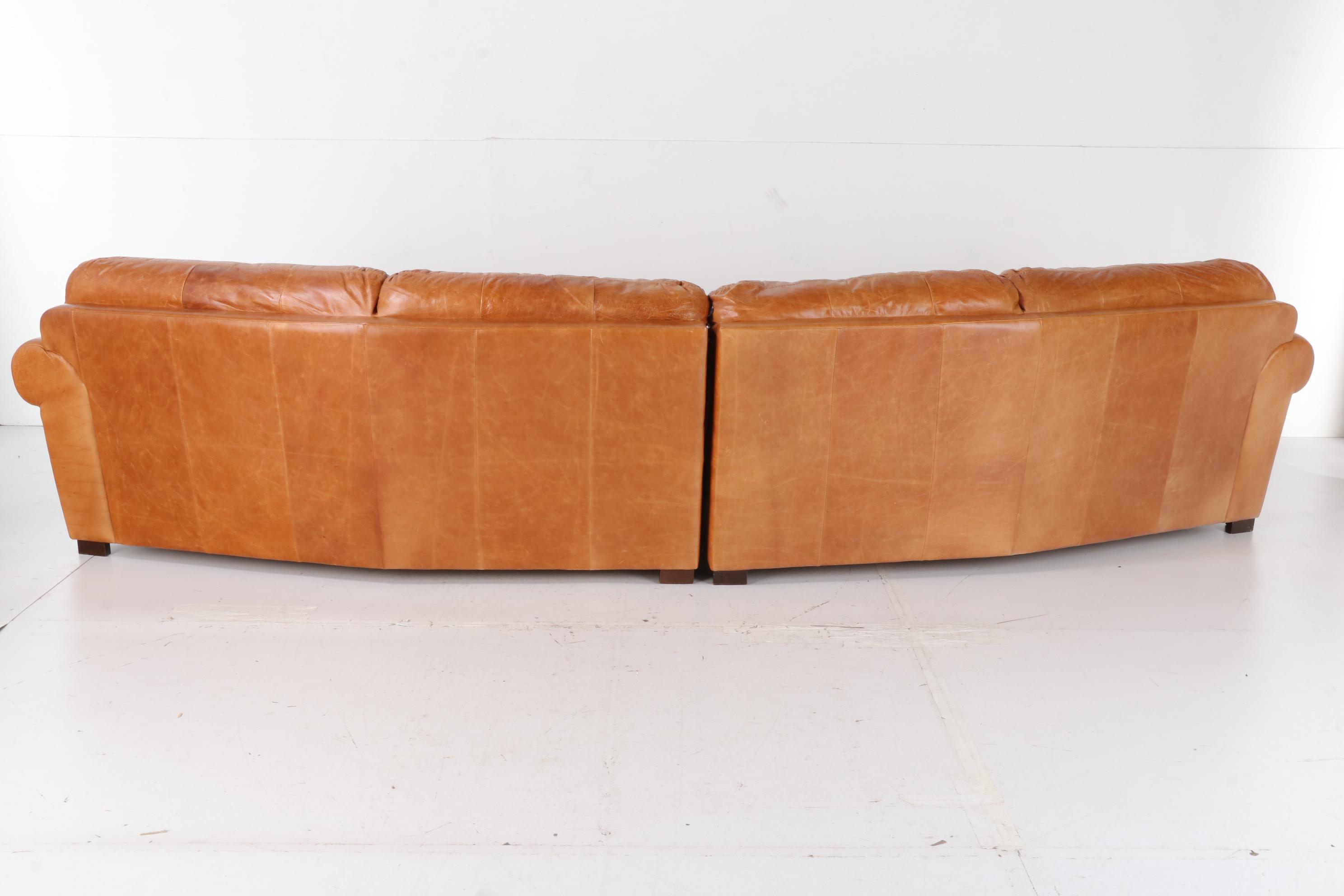 Salvatore Modern Leather Sectional Sofa With Ottoman